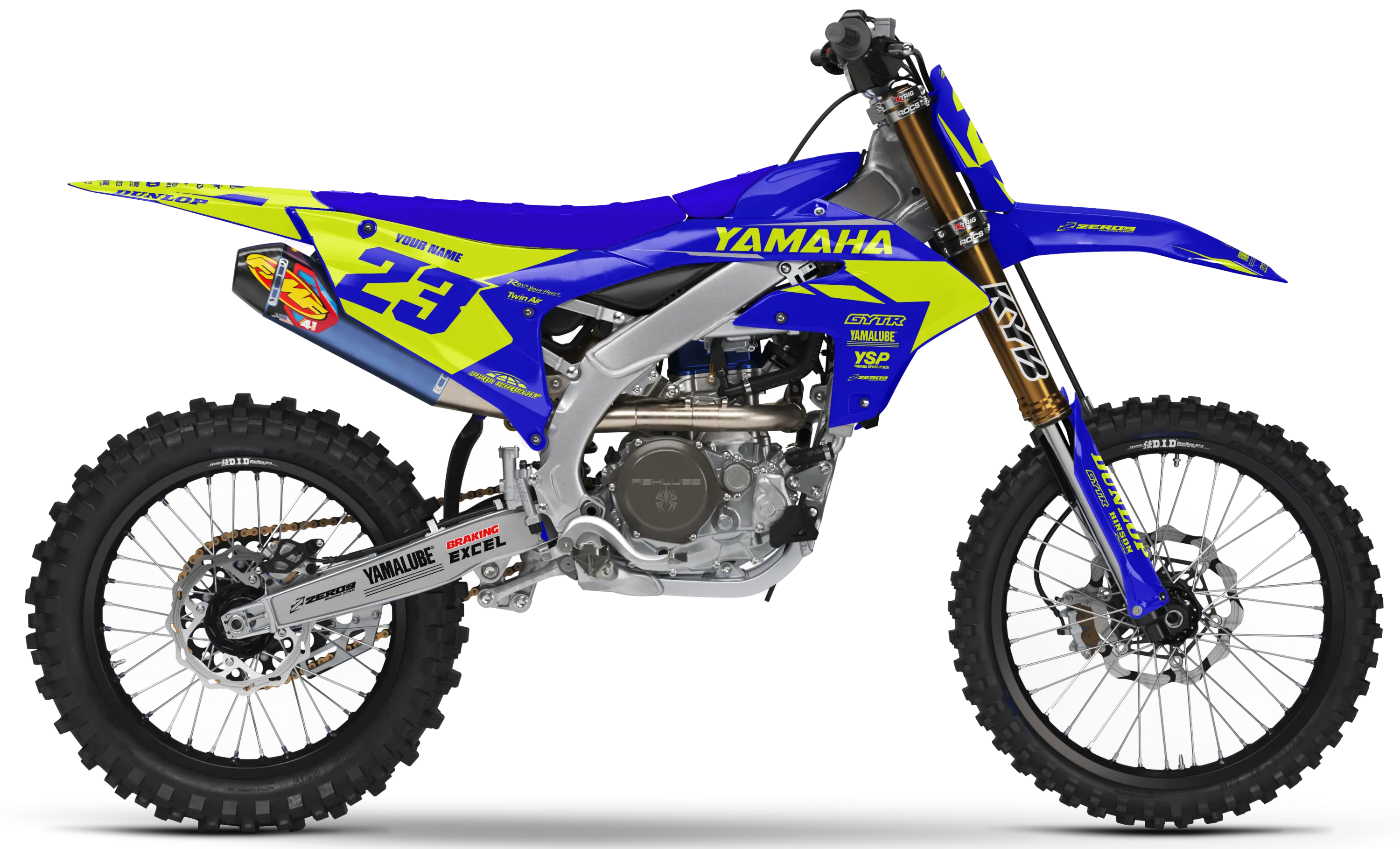 Yamaha Graphics Kit - FLOW | Blue/Vivid Yellow  GRAPHIC KIT 