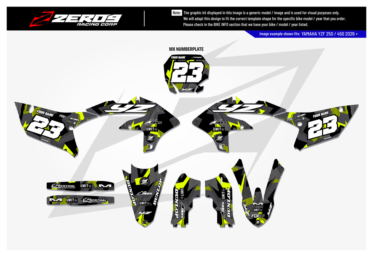 Yamaha Graphics Kit - LAZR | Black  GRAPHIC KIT 