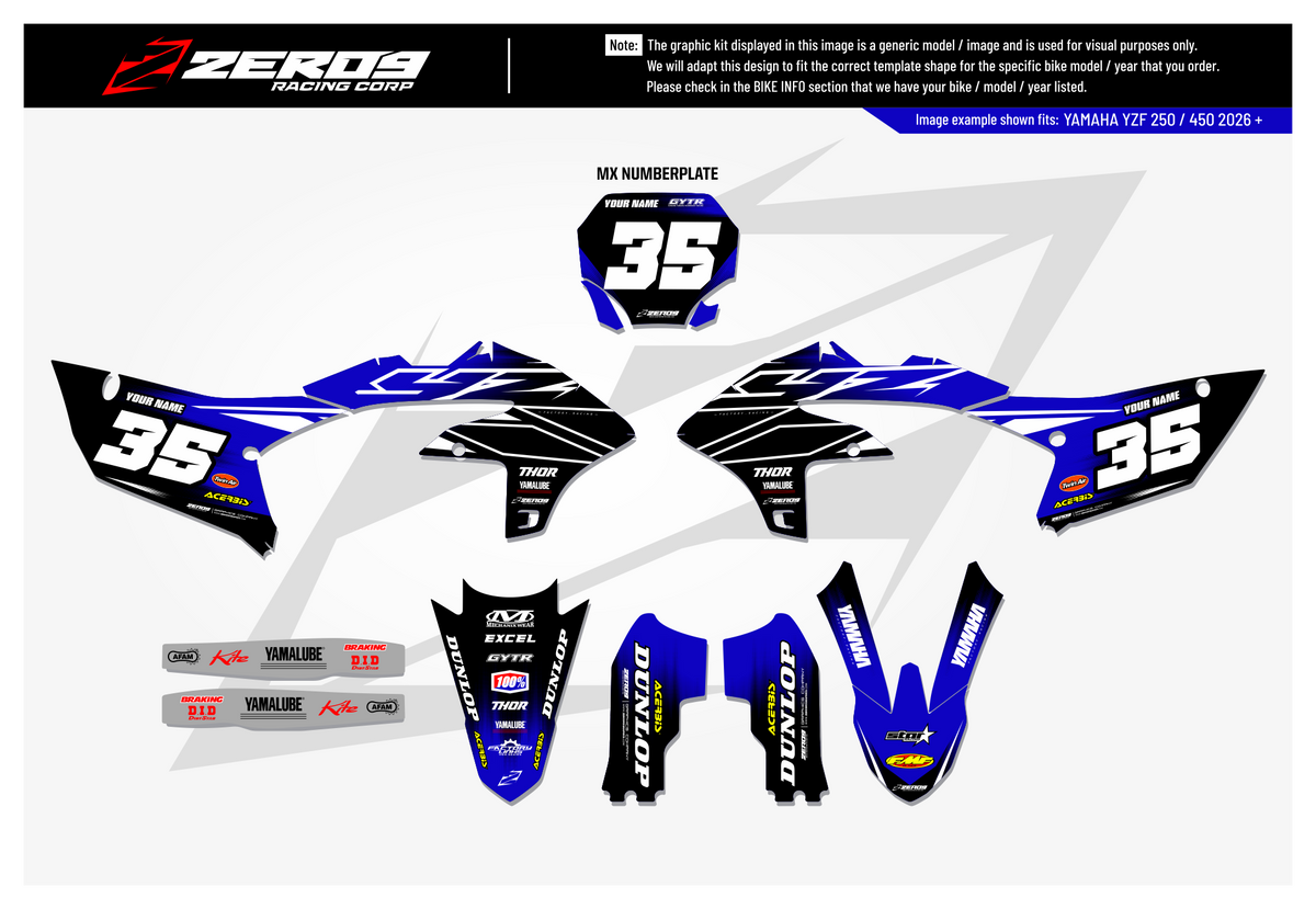 Yamaha Graphics Kit - POWR | Black  GRAPHIC KIT 