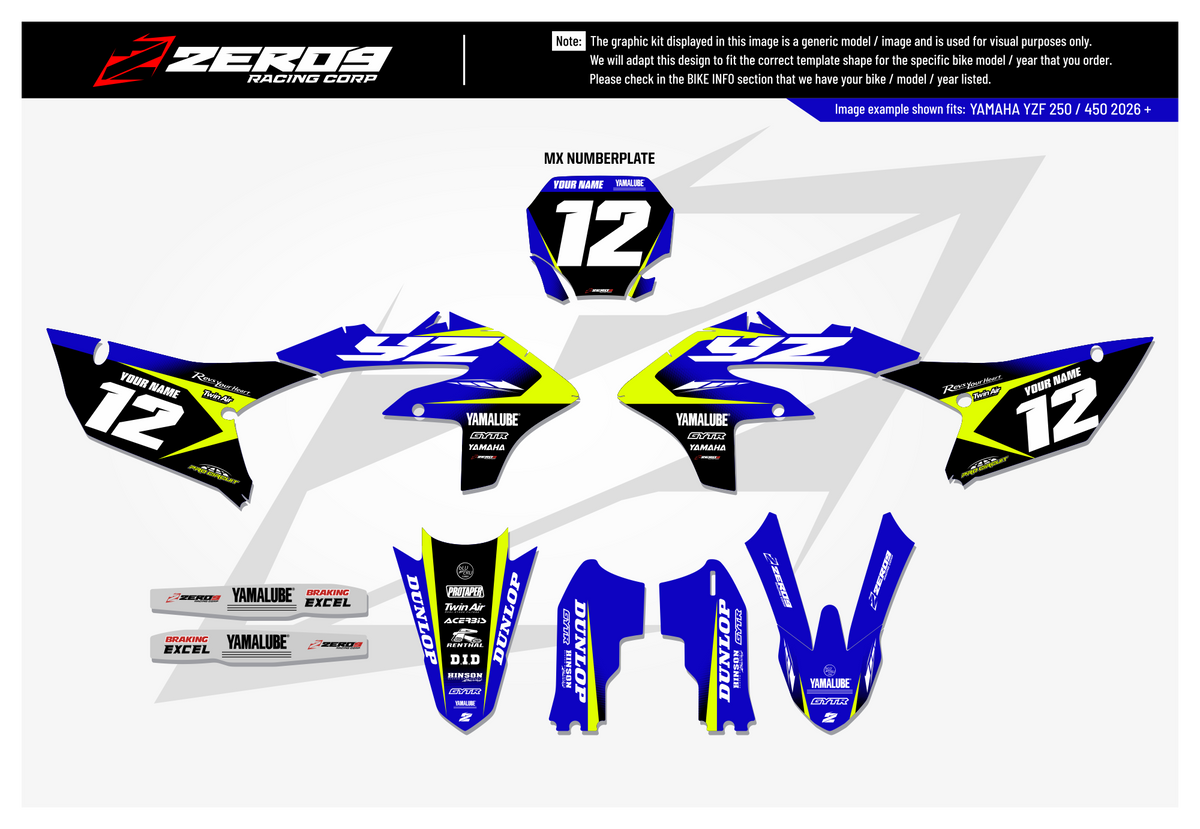 Yamaha Graphics Kit - PRIME | Blue/Vivid Yellow  GRAPHIC KIT 