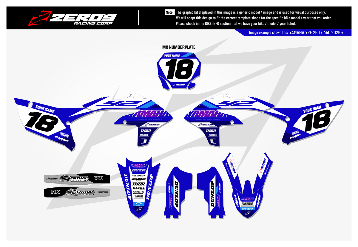Yamaha Graphics Kit - RIDE | Blue  GRAPHIC KIT 