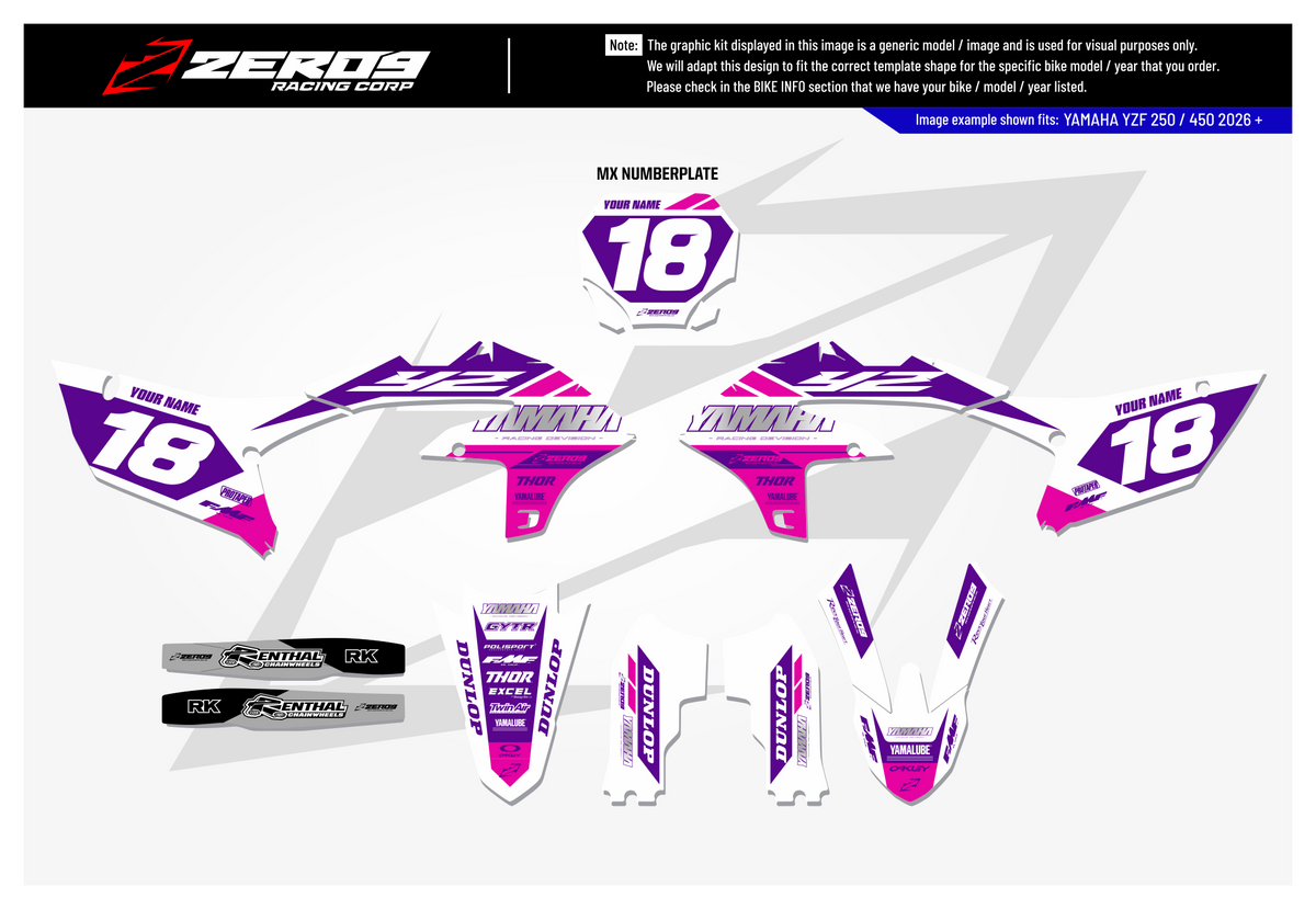 Yamaha Graphics Kit - RIDE | White  GRAPHIC KIT 