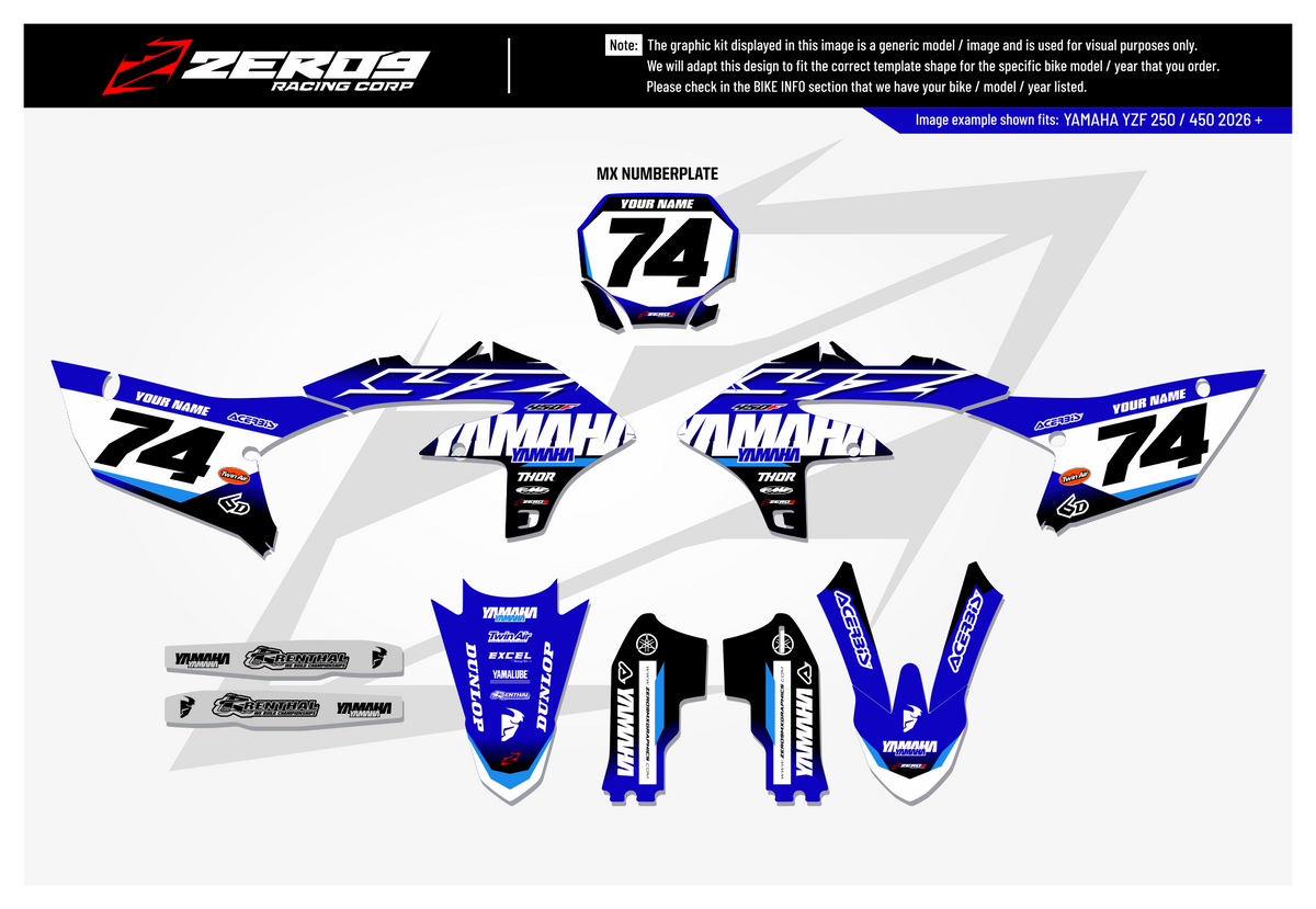 Yamaha Graphics Kit - RUSH | Blue/Blue  GRAPHIC KIT 