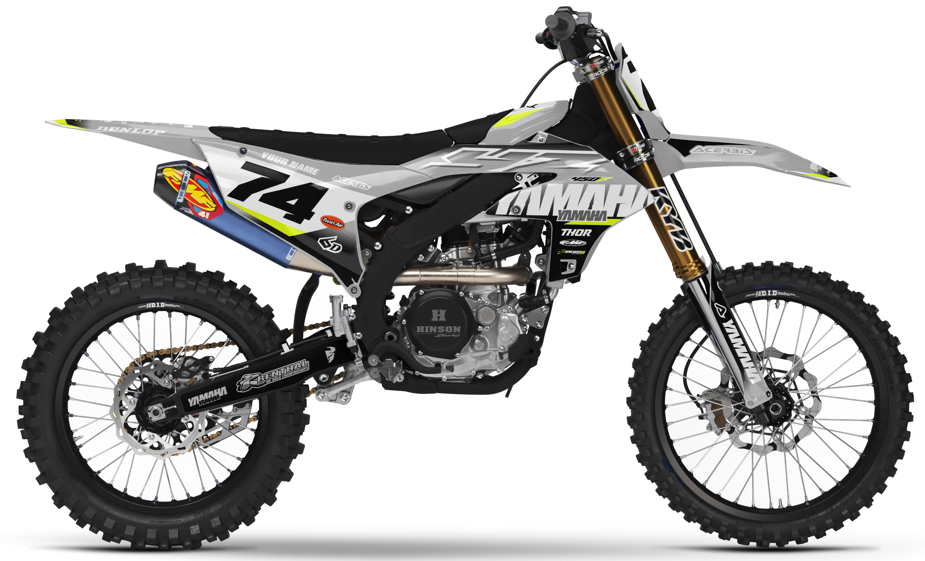 Yamaha Graphics Kit - RUSH | Grey/Black/Vivid Yellow  GRAPHIC KIT 