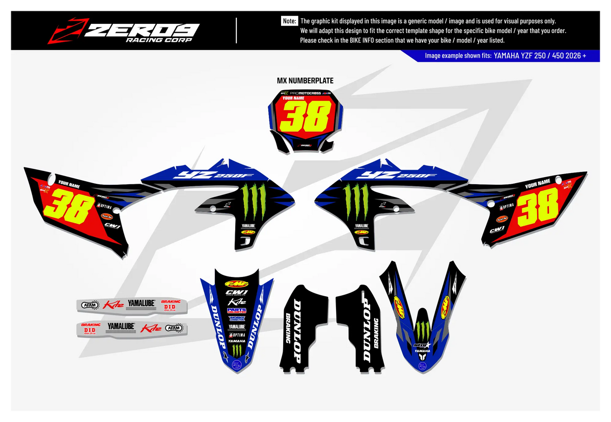 Yamaha Graphics Kit - STAR RACING | Blue/Black  GRAPHIC KIT 