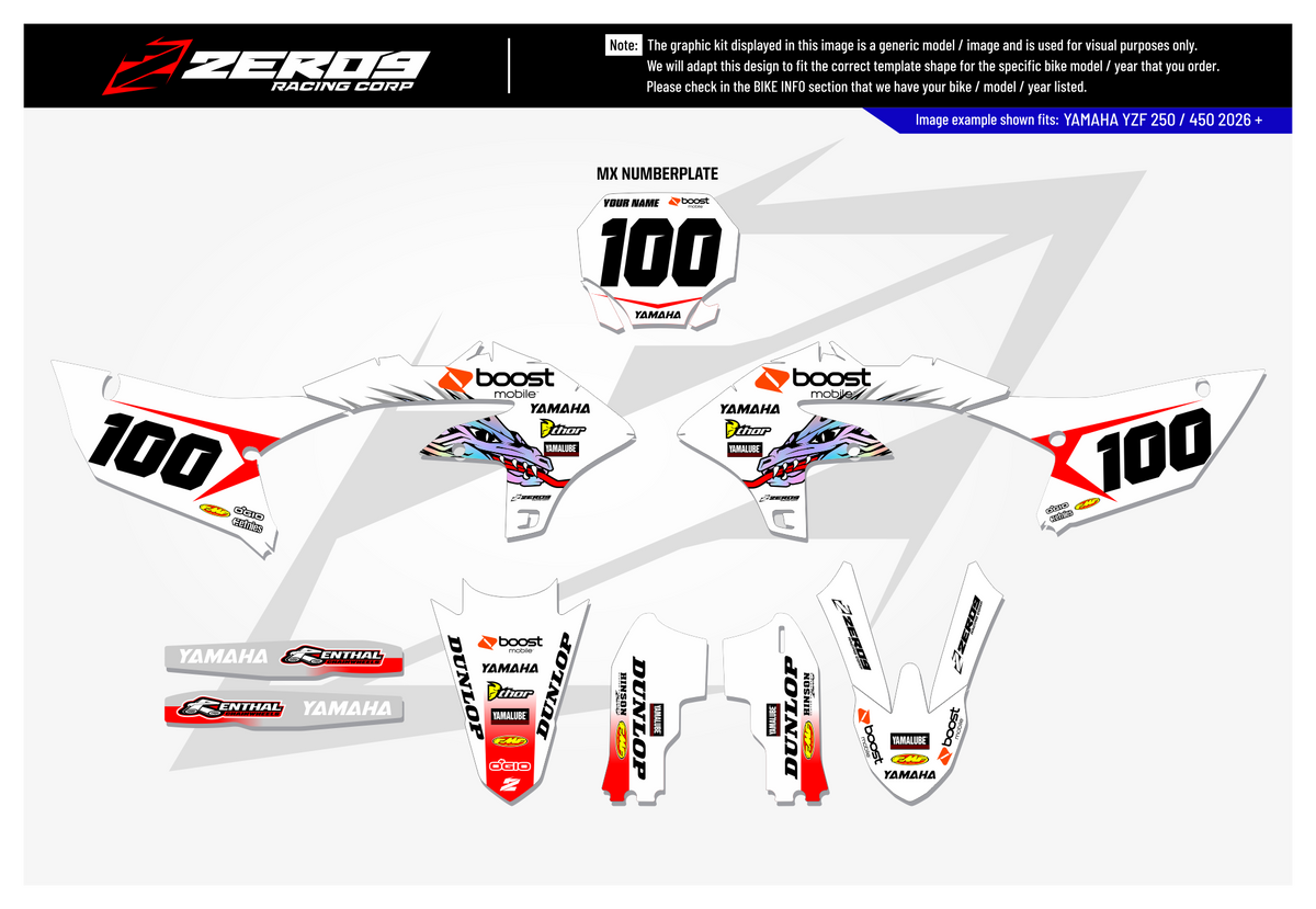 Yamaha Graphics Kit - TROY | White  GRAPHIC KIT 