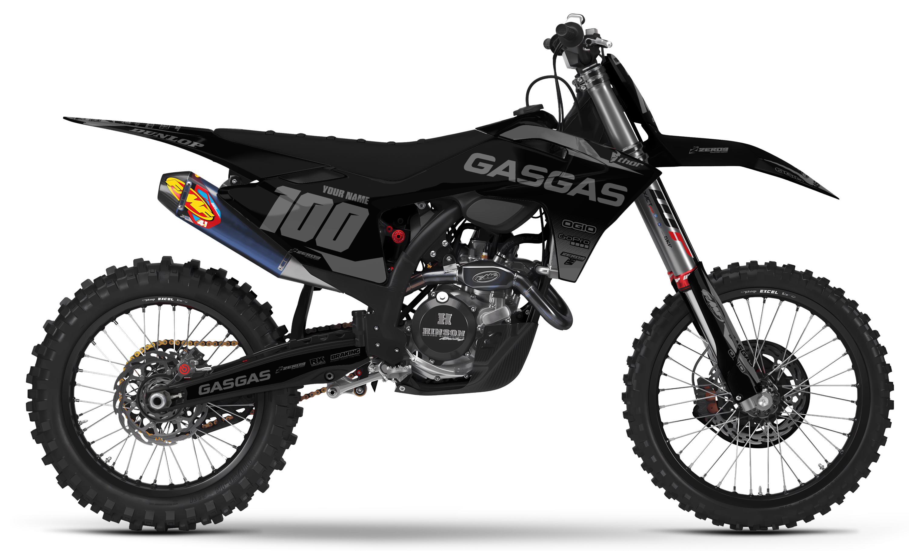 GASGAS Graphics Kit - BLOK | Black/Grey