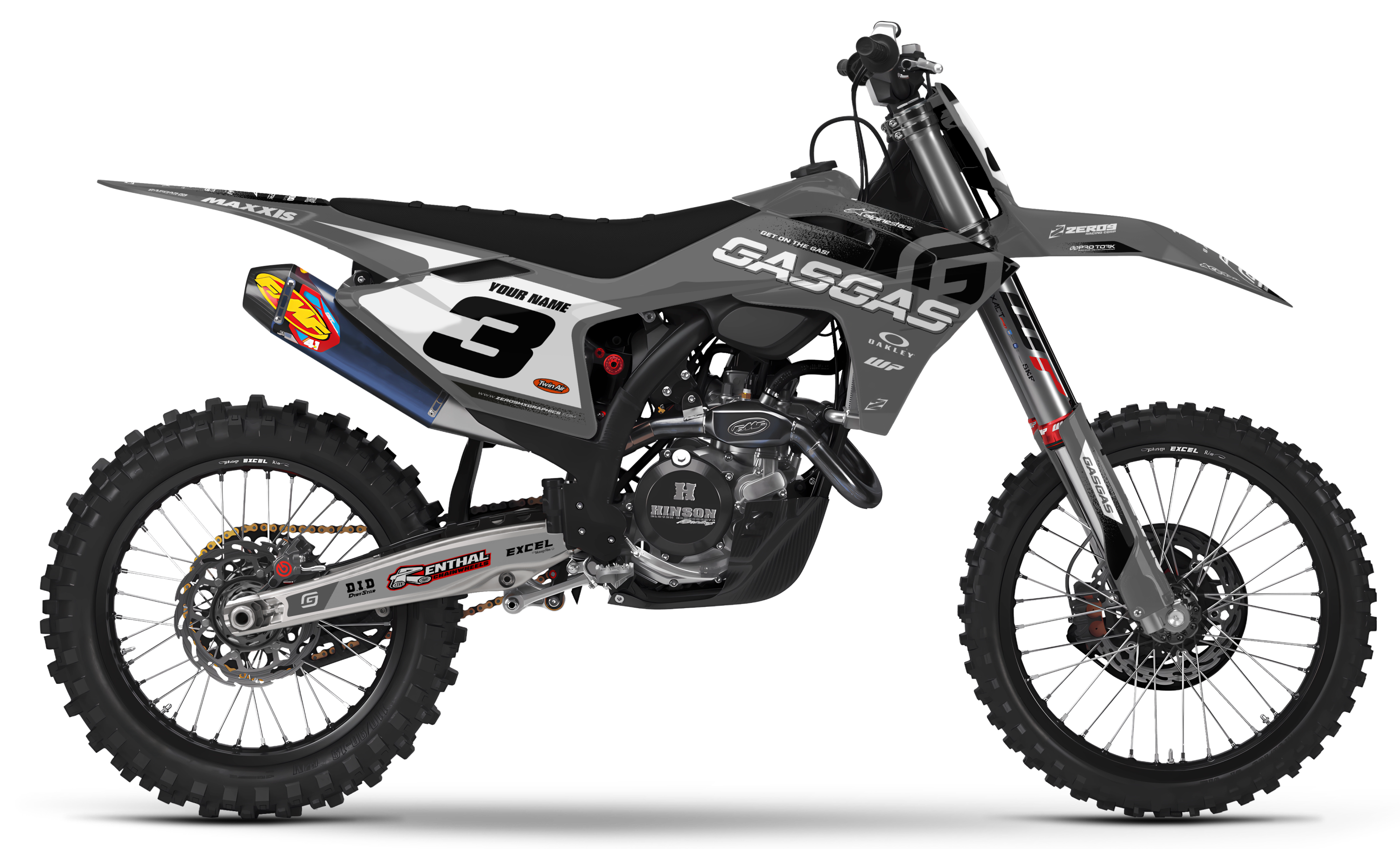 GASGAS Graphics Kit - TRAK | Grey/Black