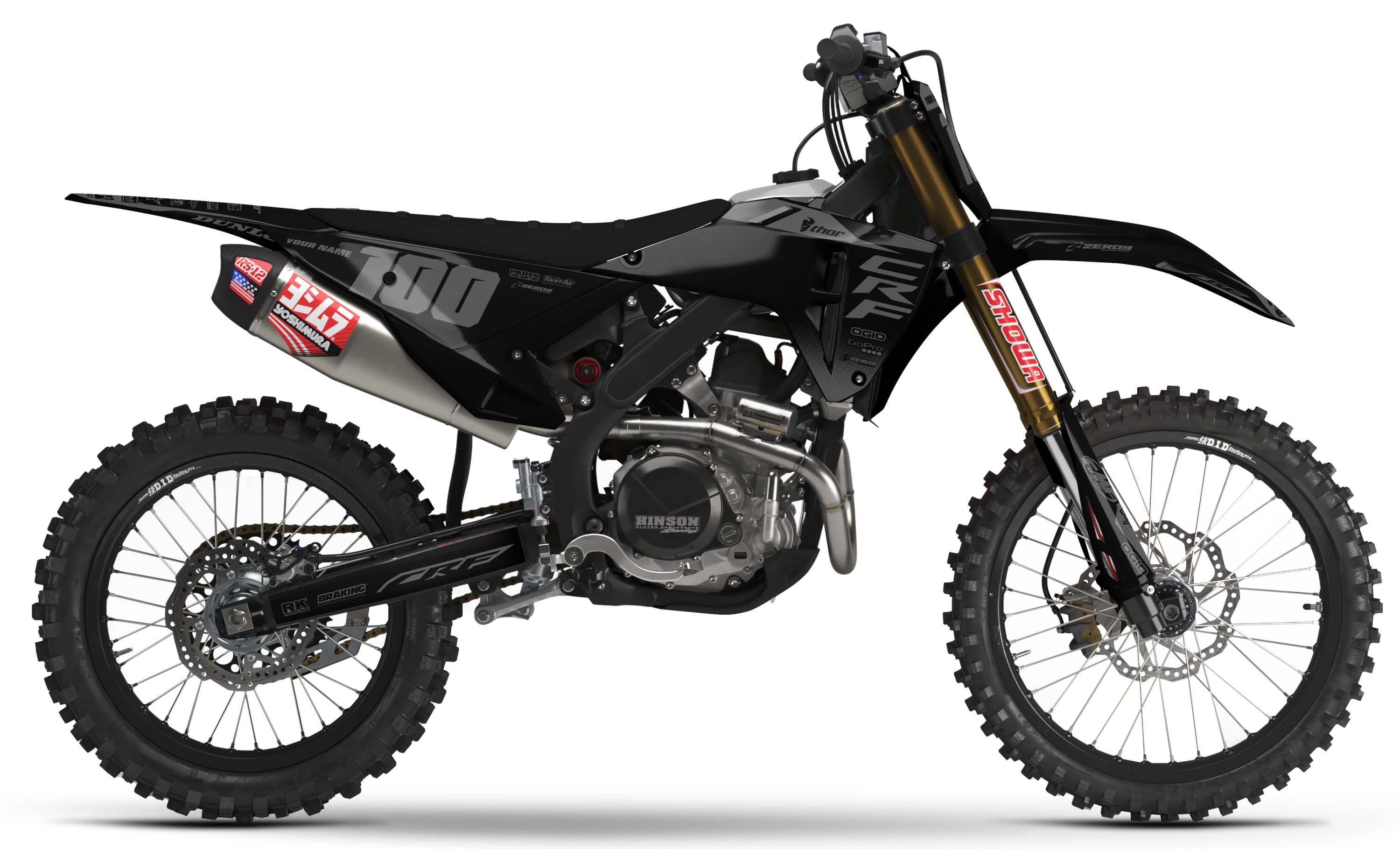 Honda Graphics Kit - BLOK | Black/Grey