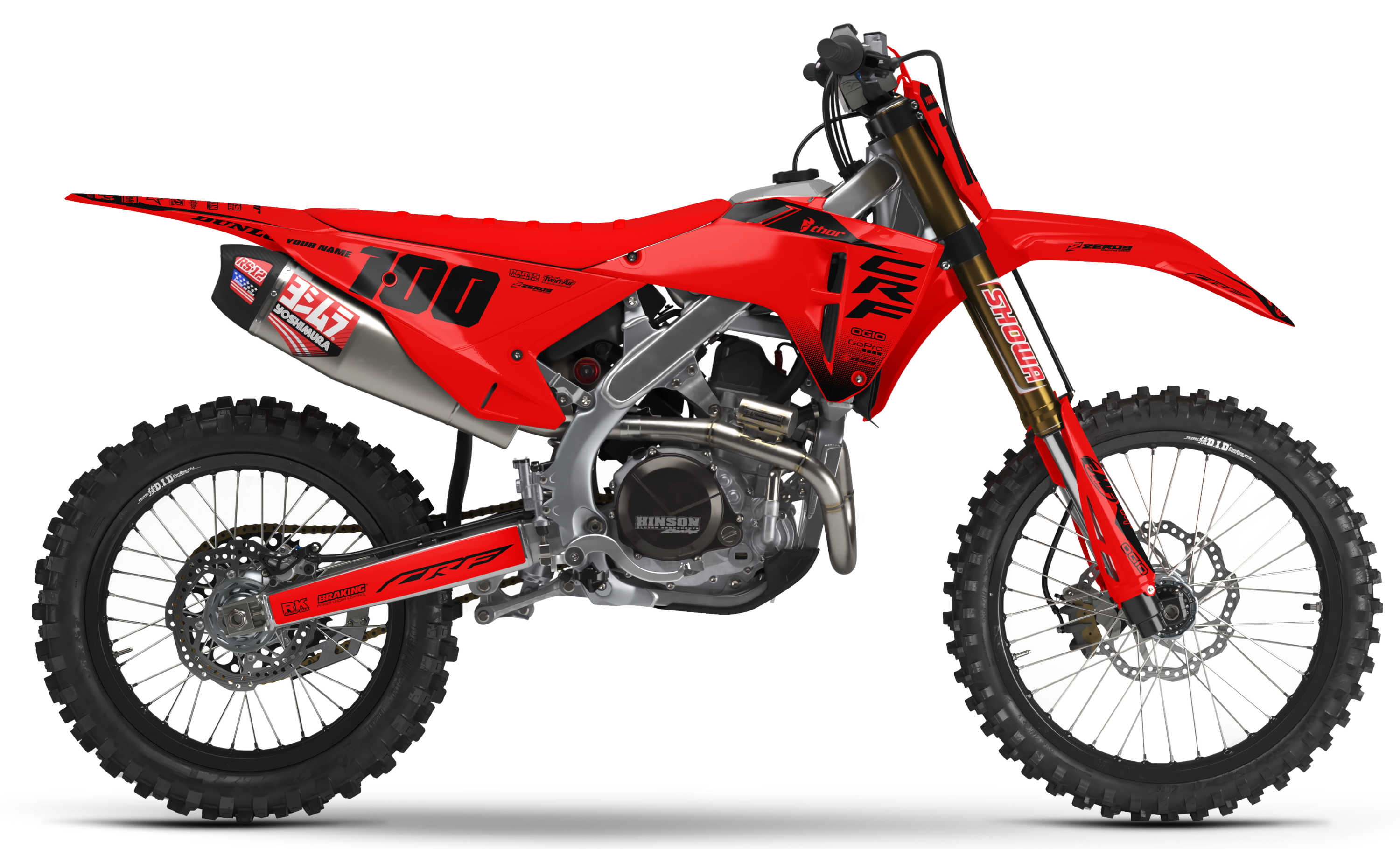 Honda Graphics Kit - BLOK | Red/Black