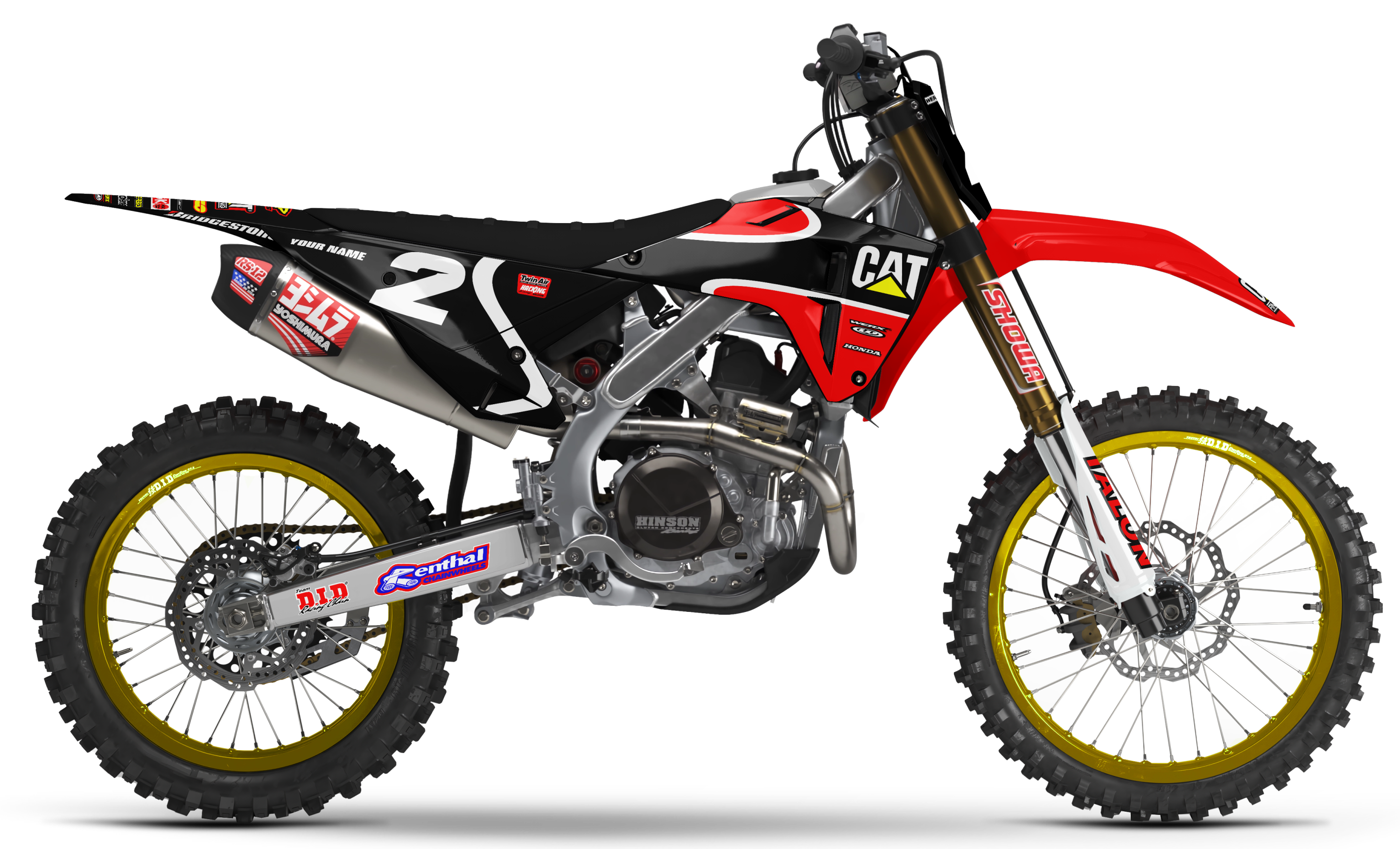 Honda Graphics Kit - CAT FINNING | Red