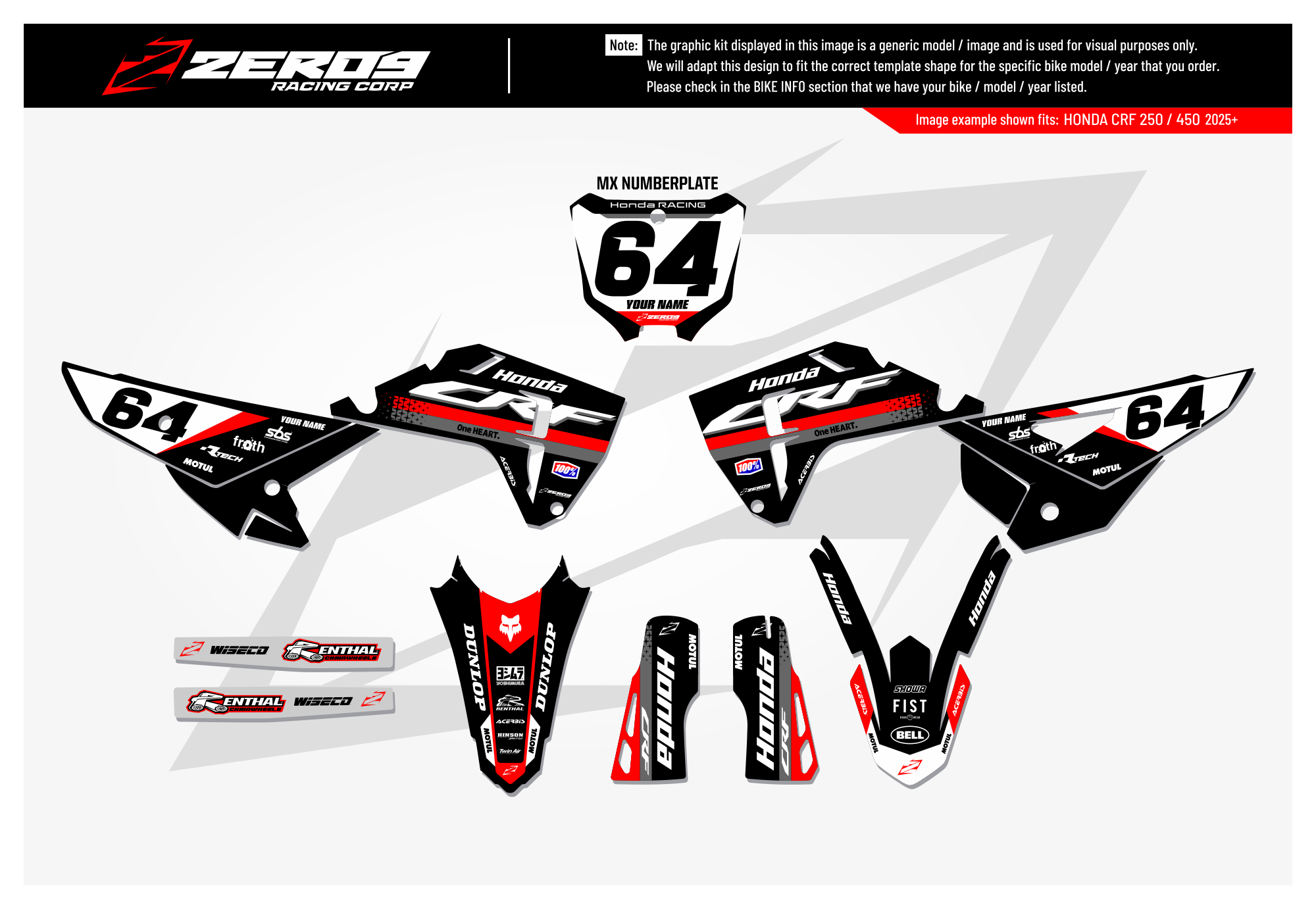 Honda Graphics Kit - EPIC | Black