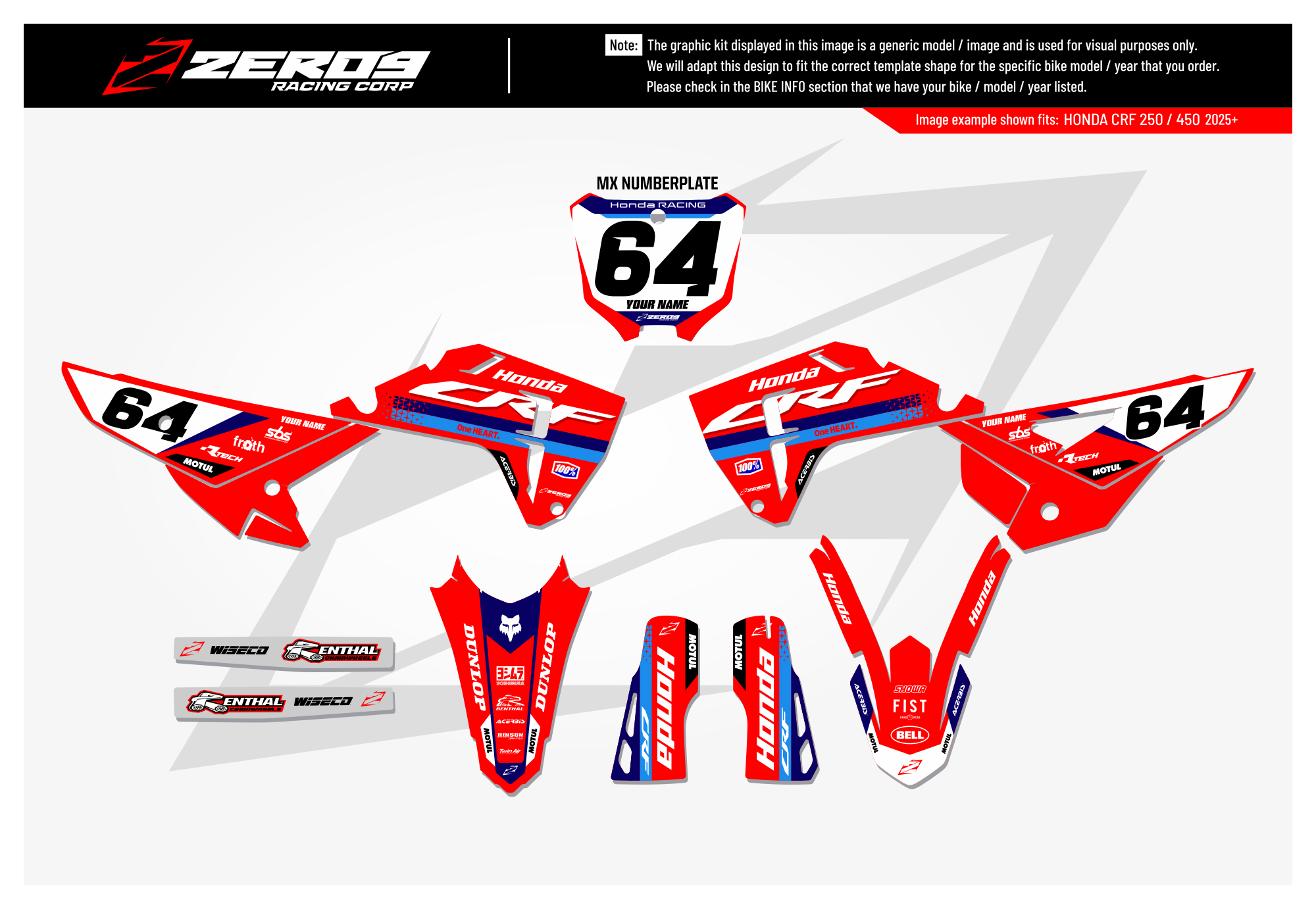 Honda Graphics Kit - EPIC | Red