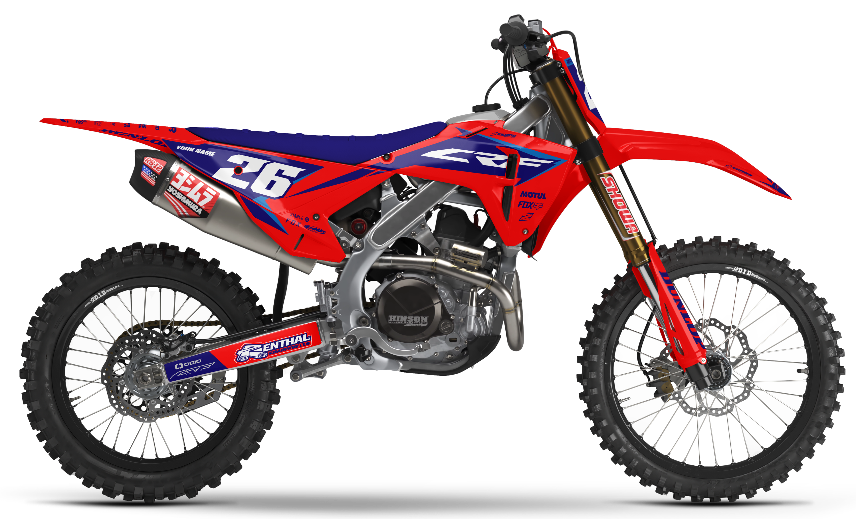 Honda Graphics Kit - FUZE | Red/Blue