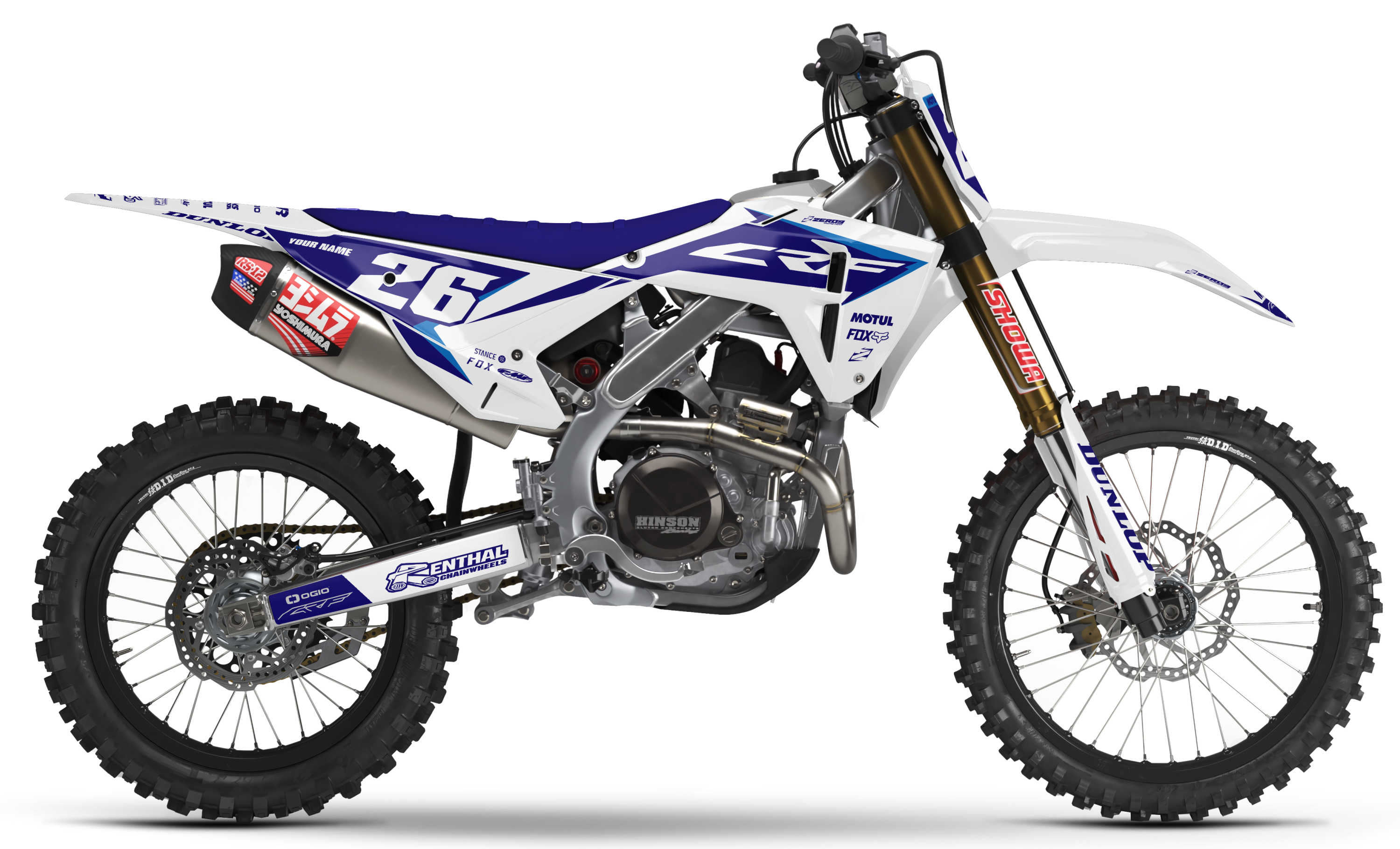 Honda Graphics Kit - FUZE | White/Blue