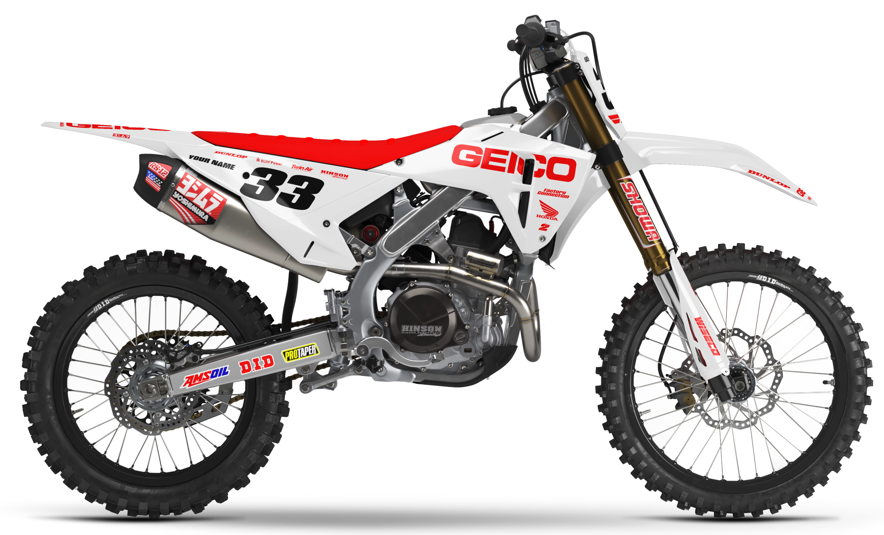 Honda Graphics Kit - GEICO | White