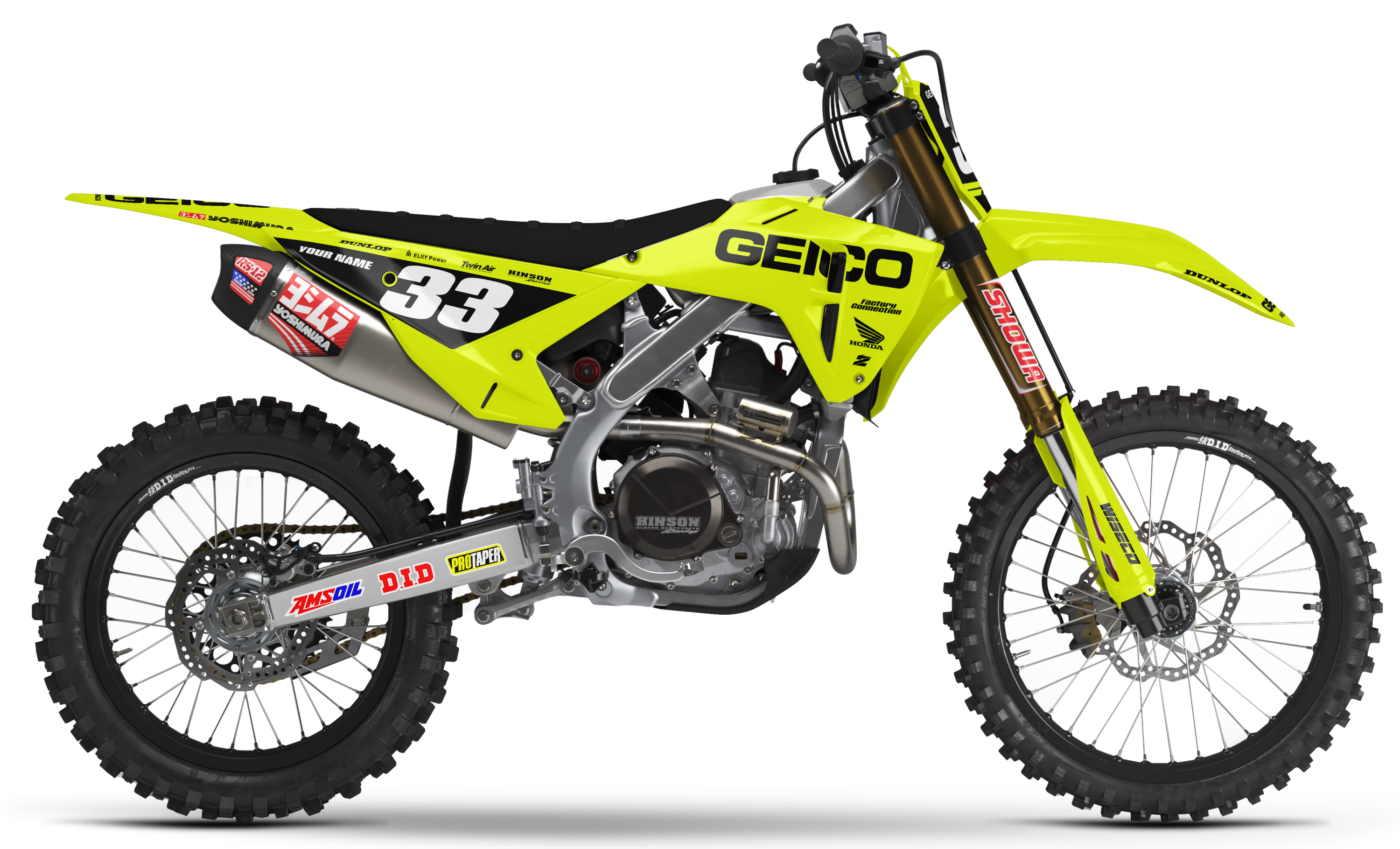 Honda Graphics Kit - GEICO | Vivid Yellow