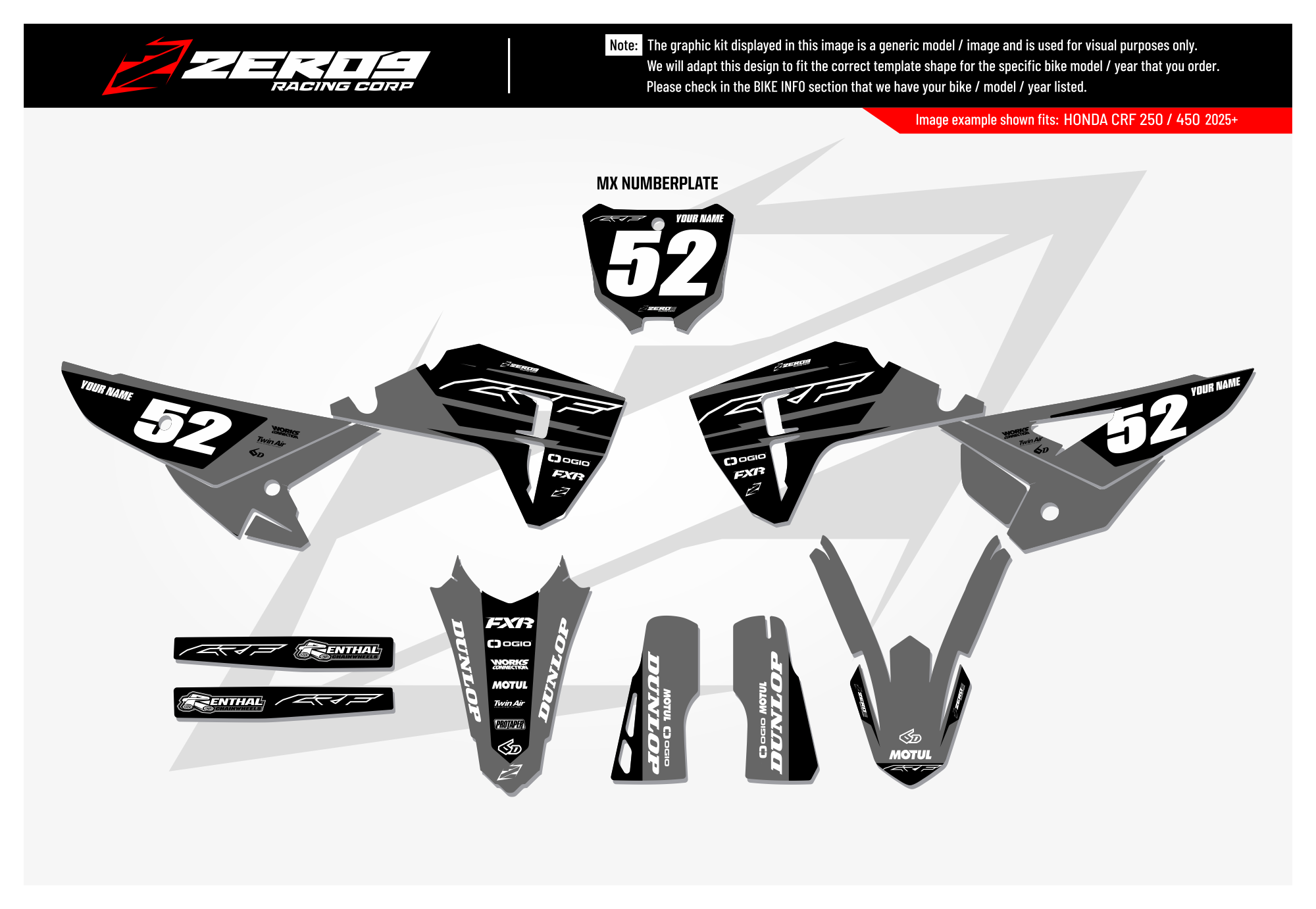 Honda Graphics Kit - INDY | Grey