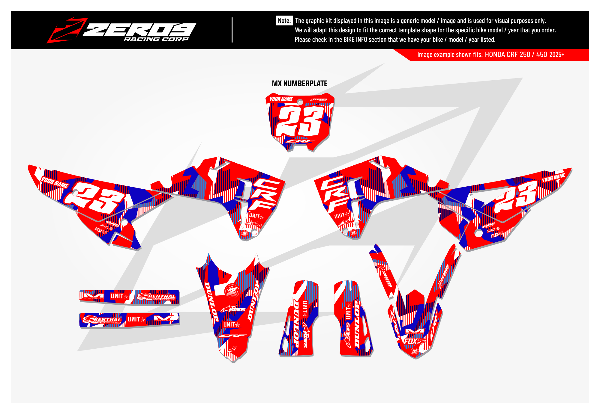 Honda Graphics Kit - LAZR | Red