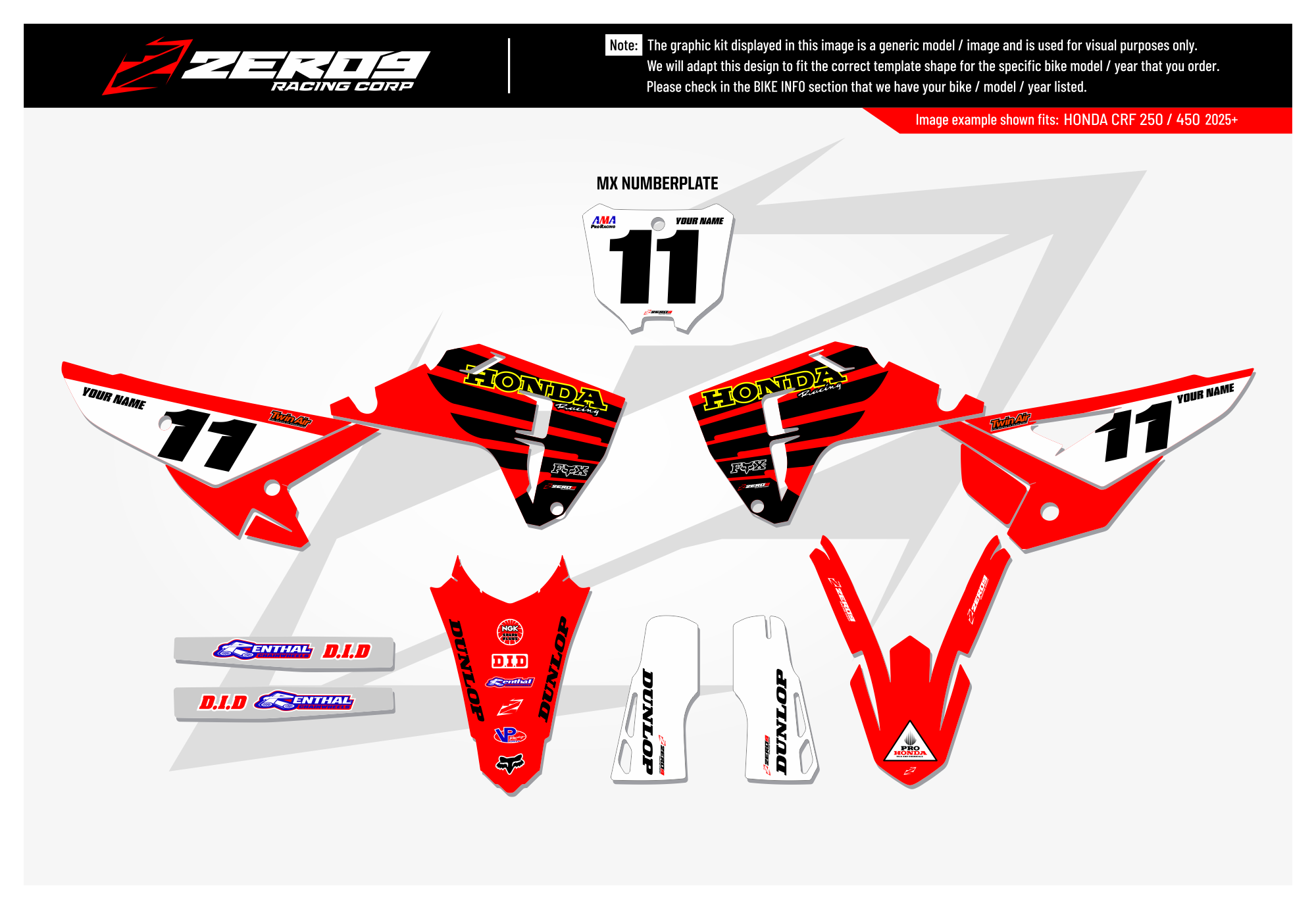 Honda Graphics Kit - LUSK | Red