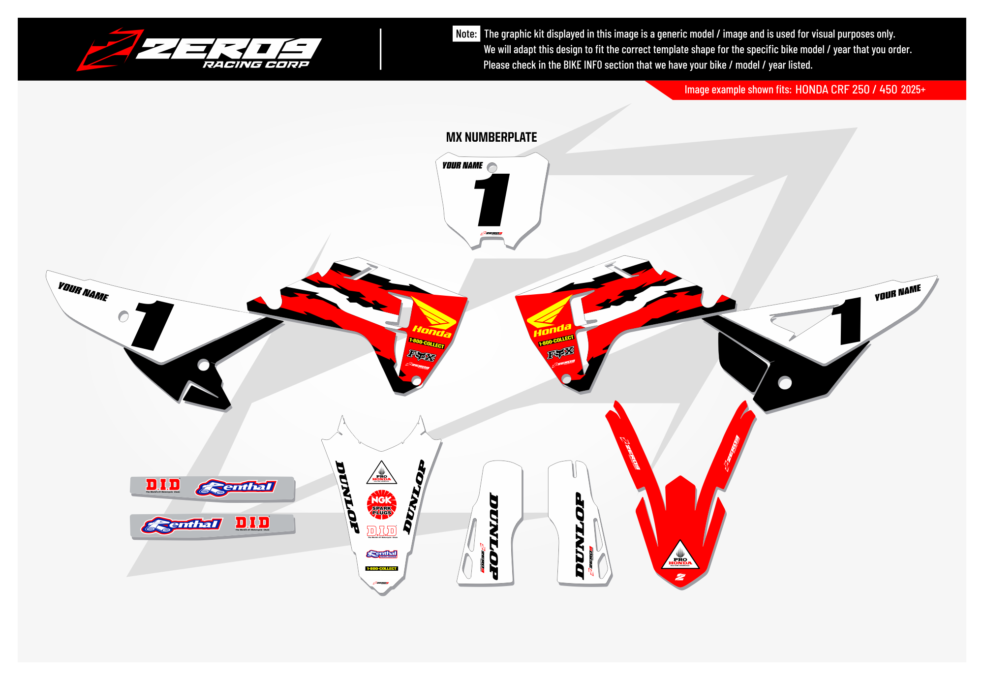 Honda Graphics Kit - MCGRATH | Red