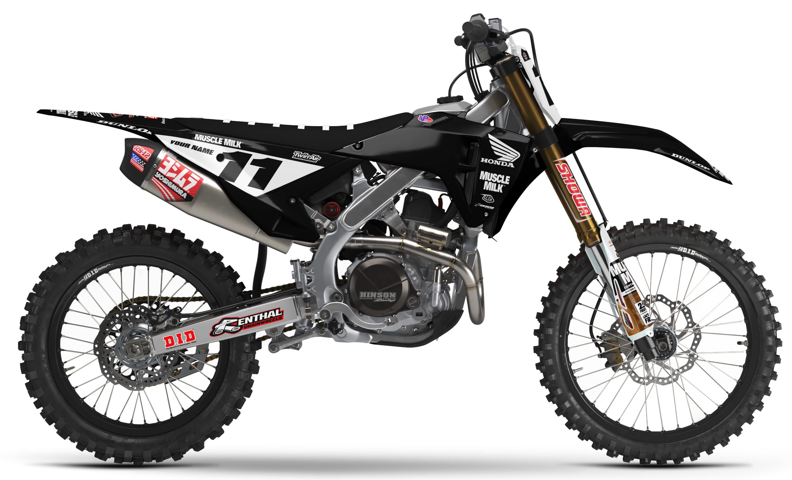 Honda Graphics Kit - MUSCLE MILK | Black