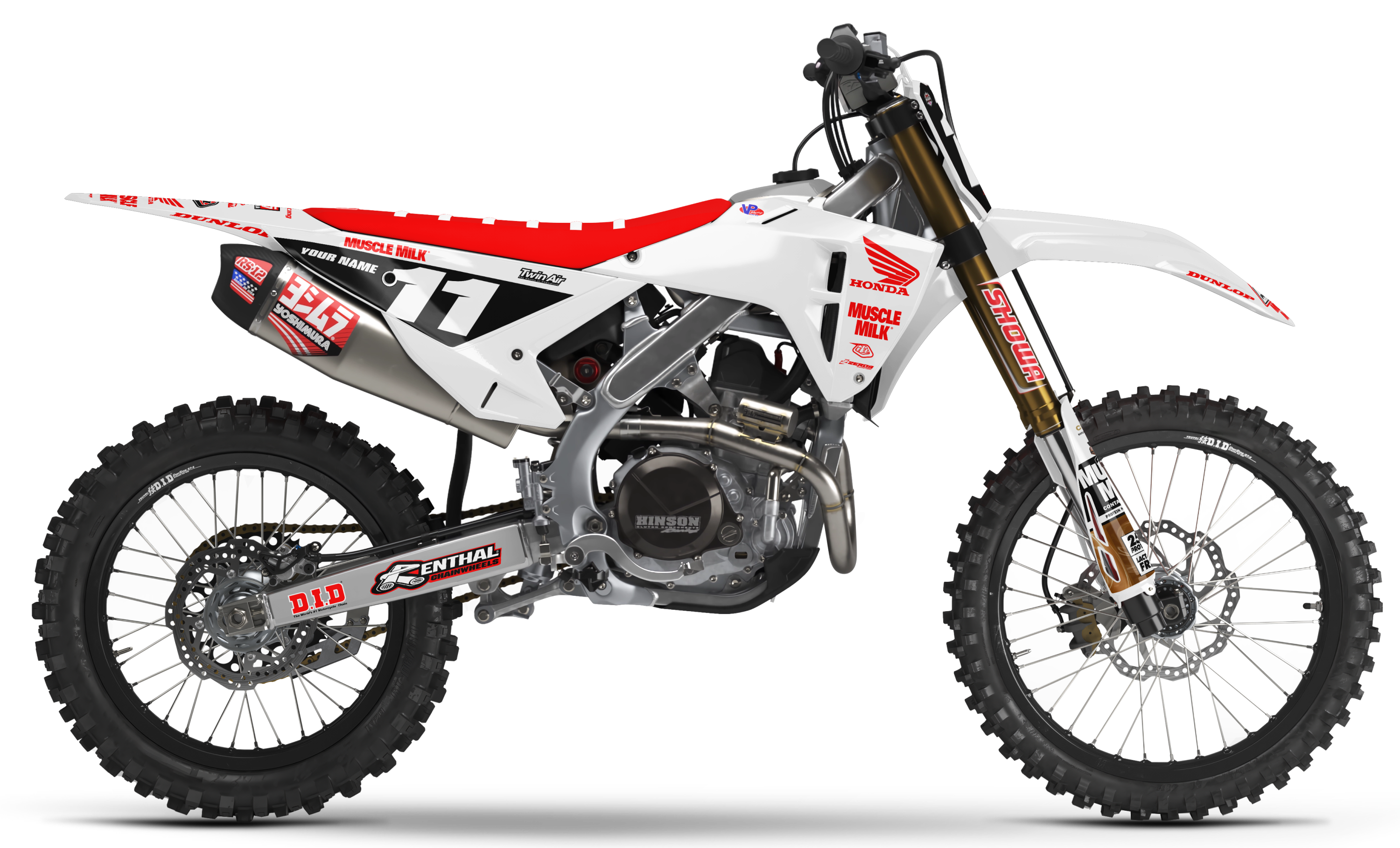Honda Graphics Kit - MUSCLE MILK | White