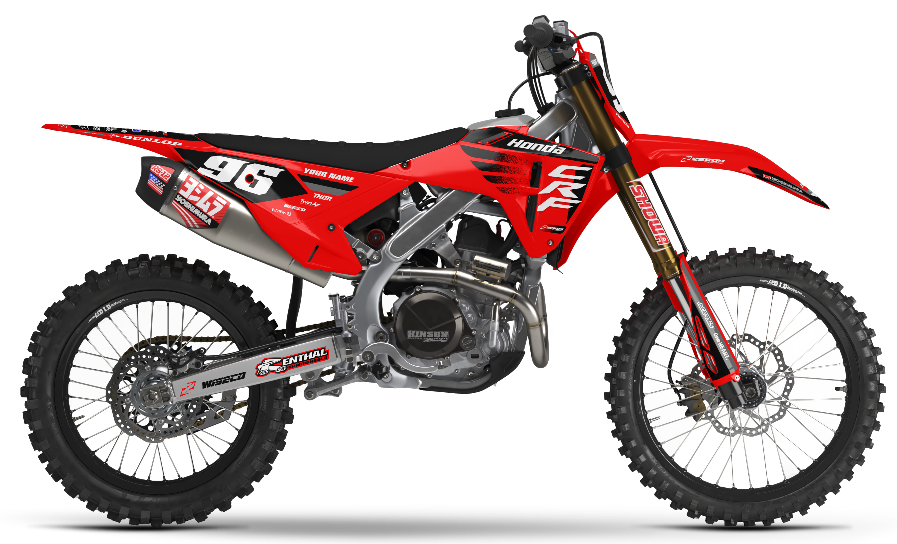 Honda Graphics Kit - POWR | Red/Black