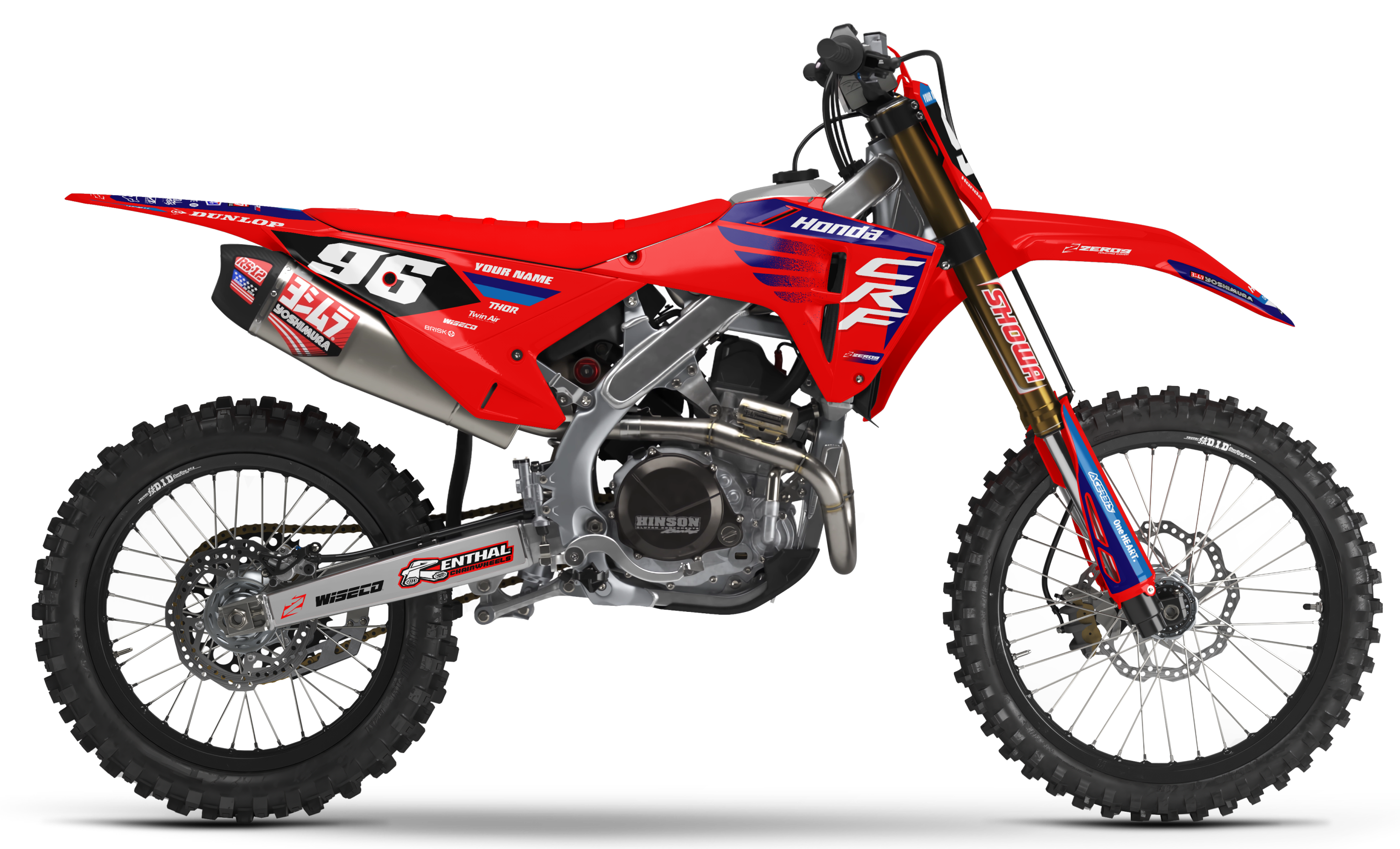 Honda Graphics Kit - POWR | Red/Blue