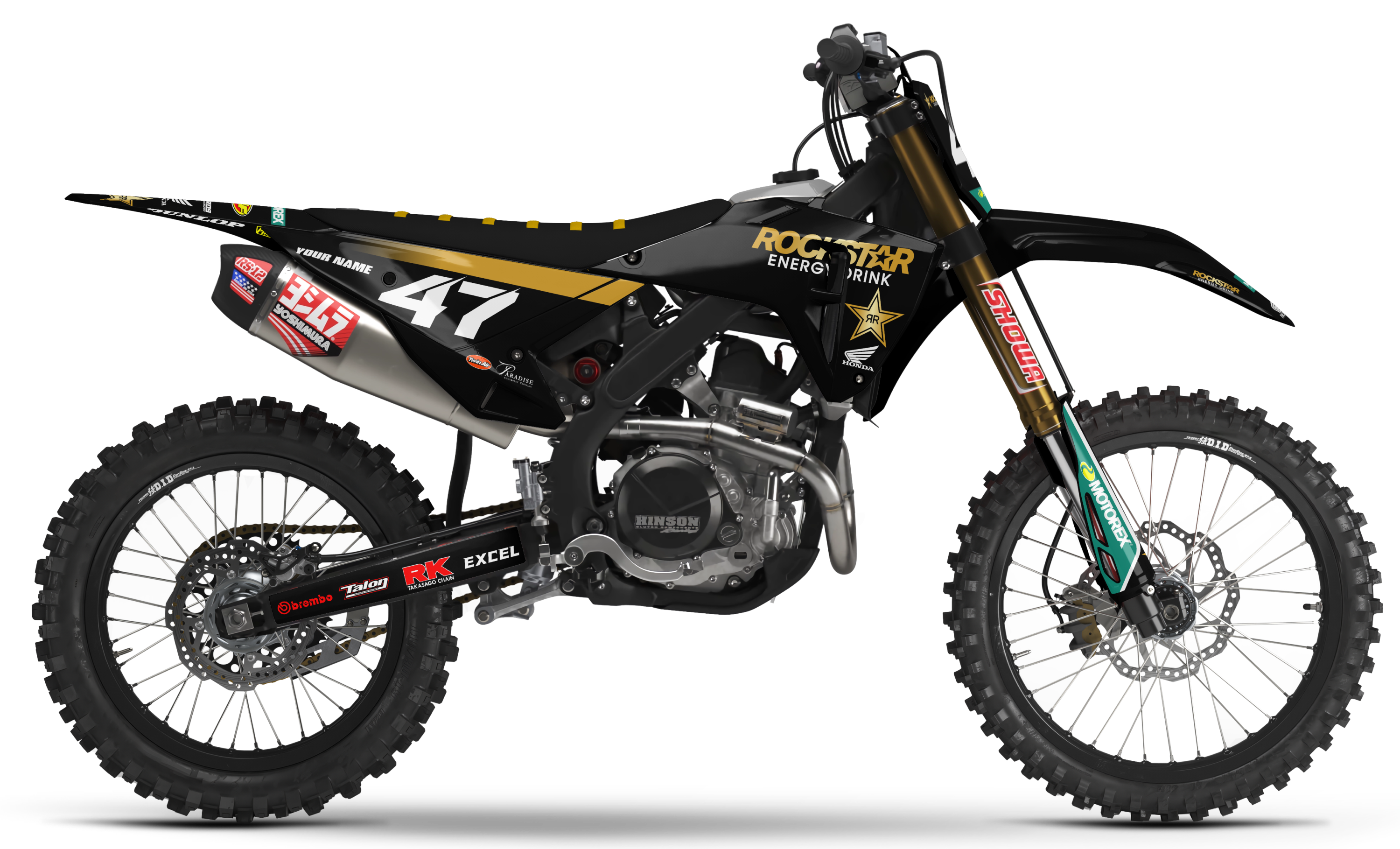 Honda Graphics Kit - ROCKSTAR 22 | Black