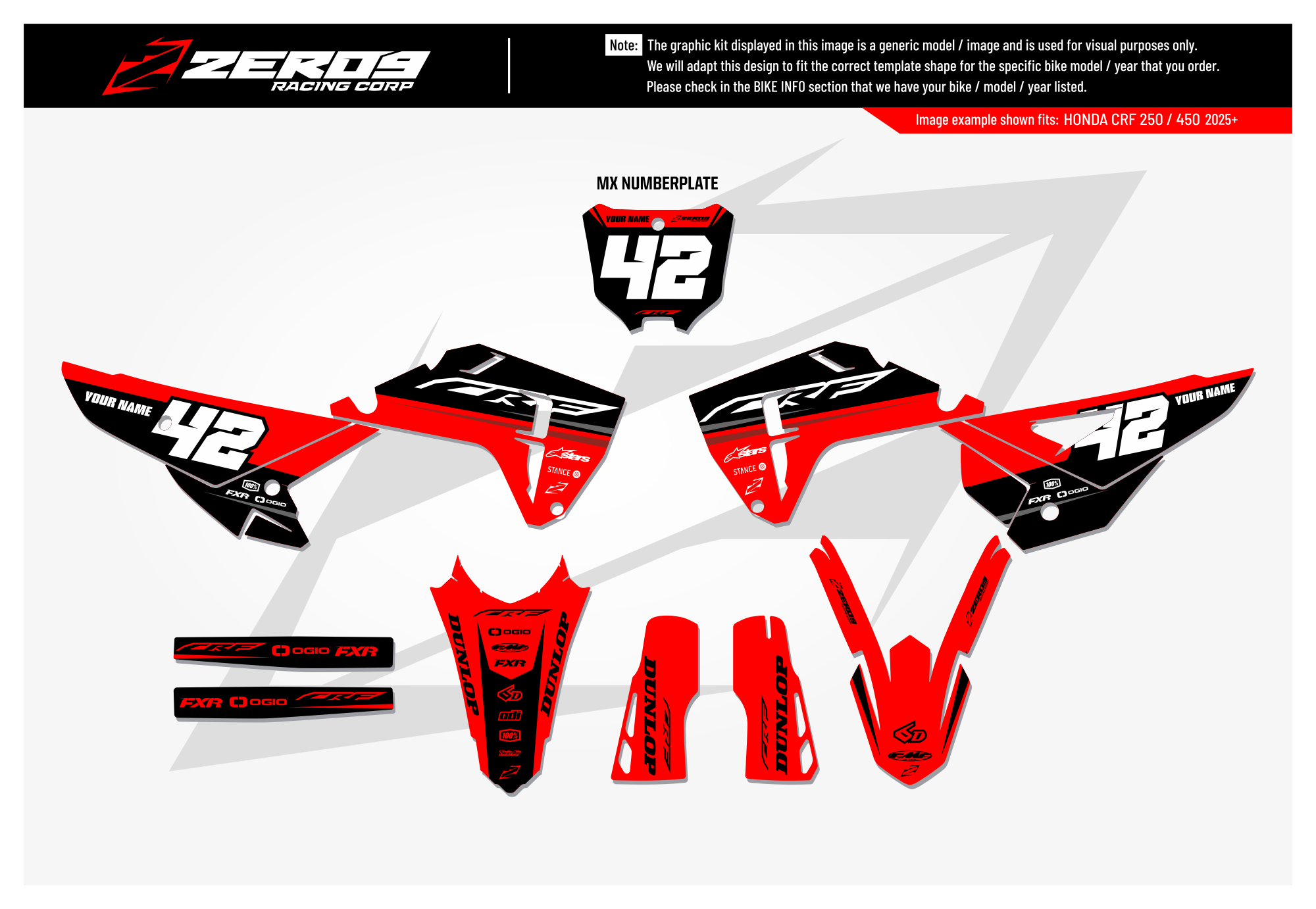 Honda Graphics Kit - SHIFT | Red