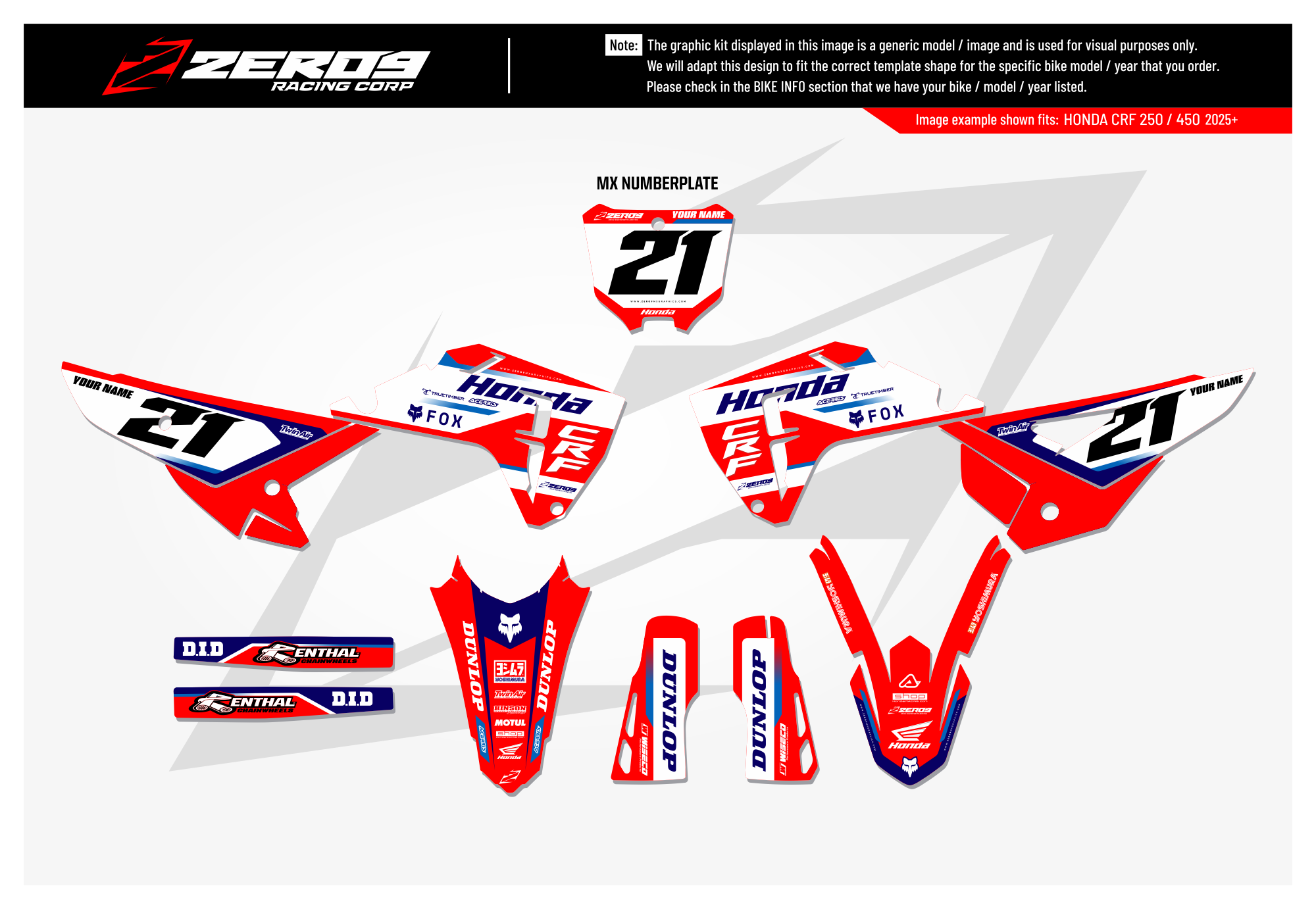 Honda Graphics Kit - STUX | Red