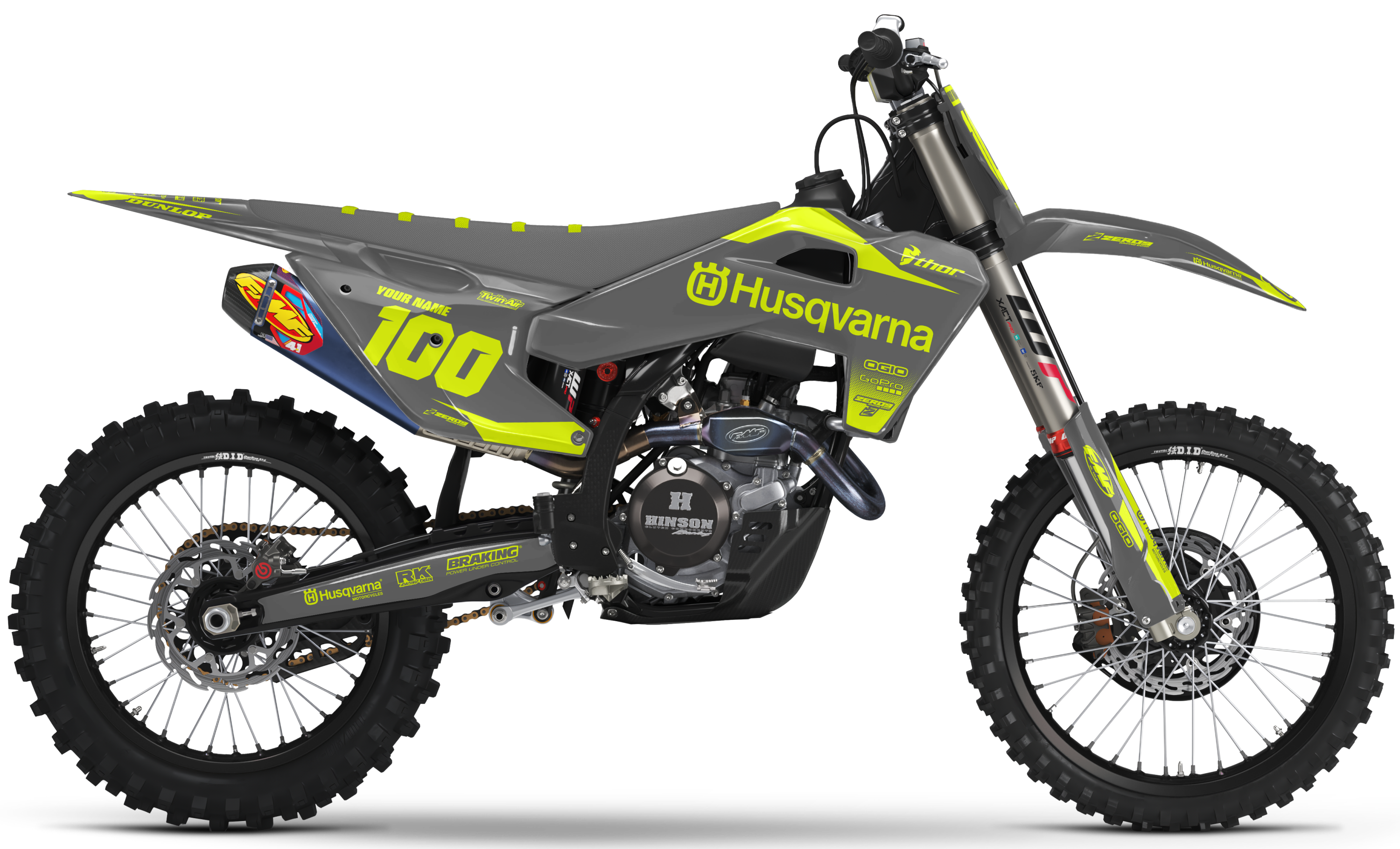 Husqvarna Graphics Kit - BLOK | Grey/Vivid Yellow