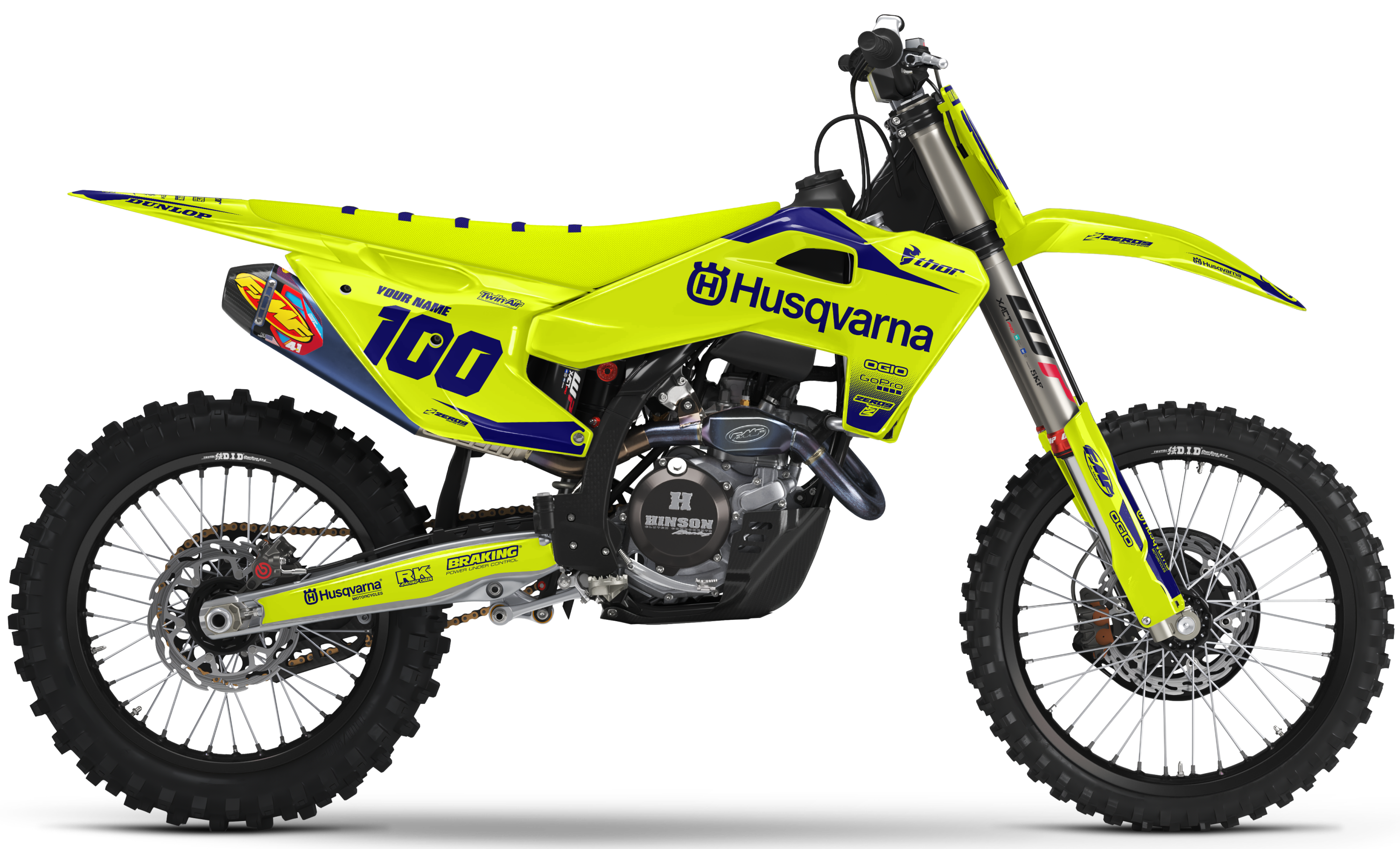 Husqvarna Graphics Kit - BLOK | Vivid Yellow/Blue