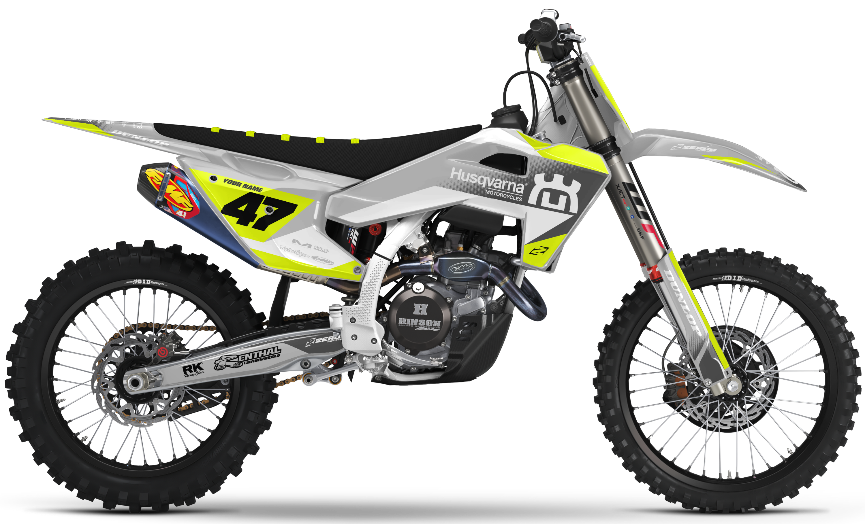 Husqvarna Graphics Kit - FADE | Grey/Vivid Yellow