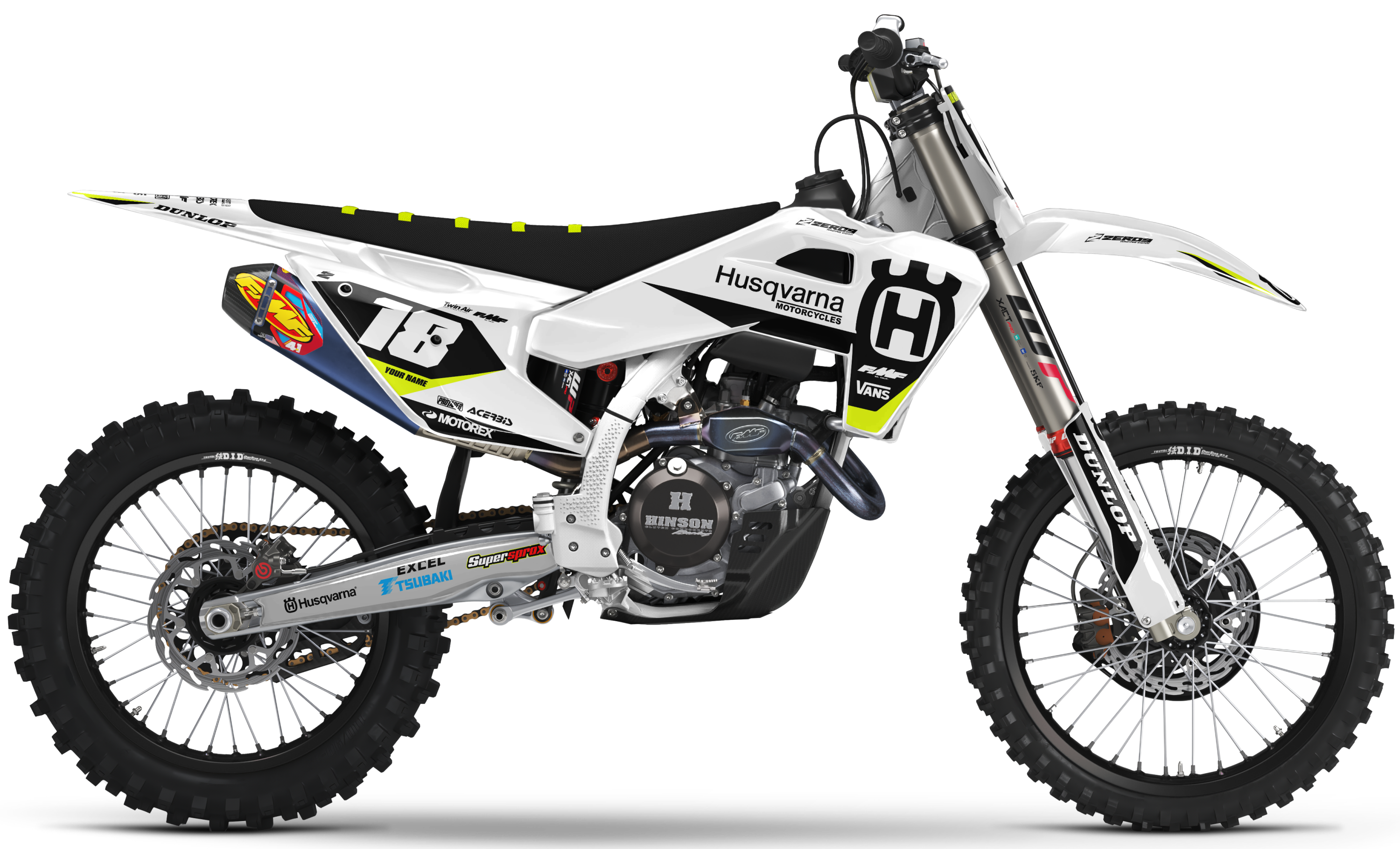 Husqvarna Graphics Kit - LEGION | White/Black