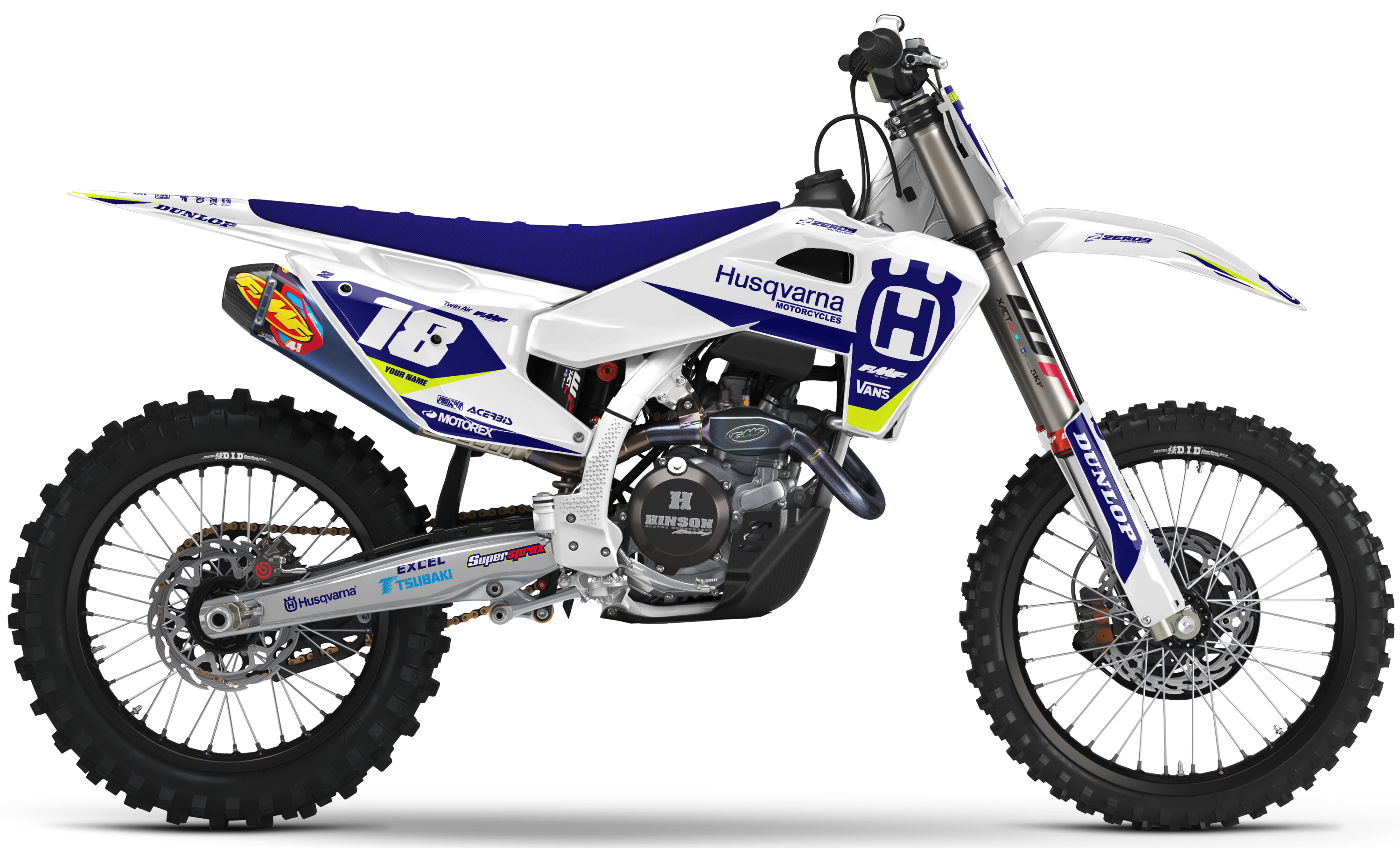 Husqvarna Graphics Kit - LEGION | White/Blue