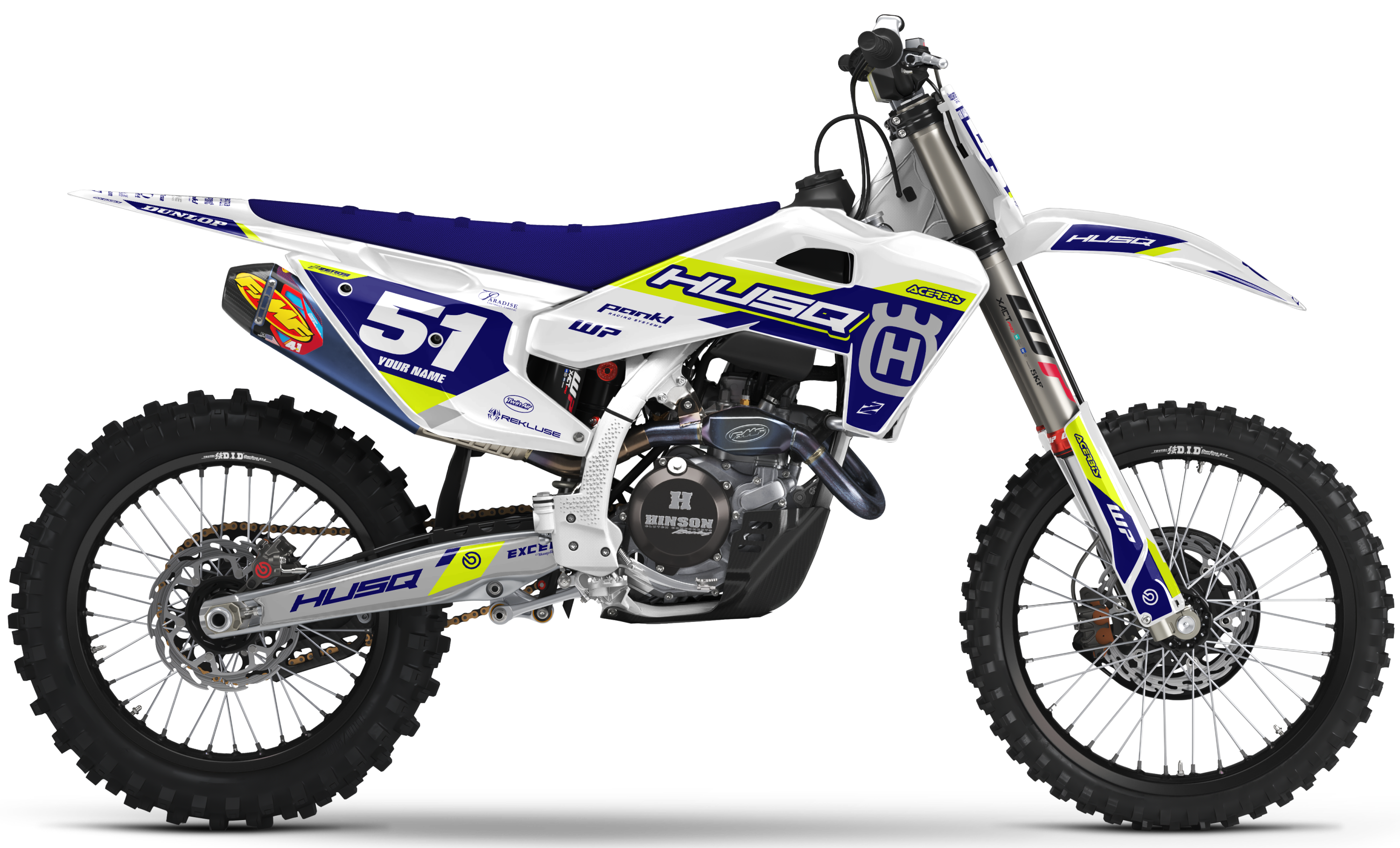Husqvarna Graphics Kit - STUX | White/Blue/Vivid Yellow