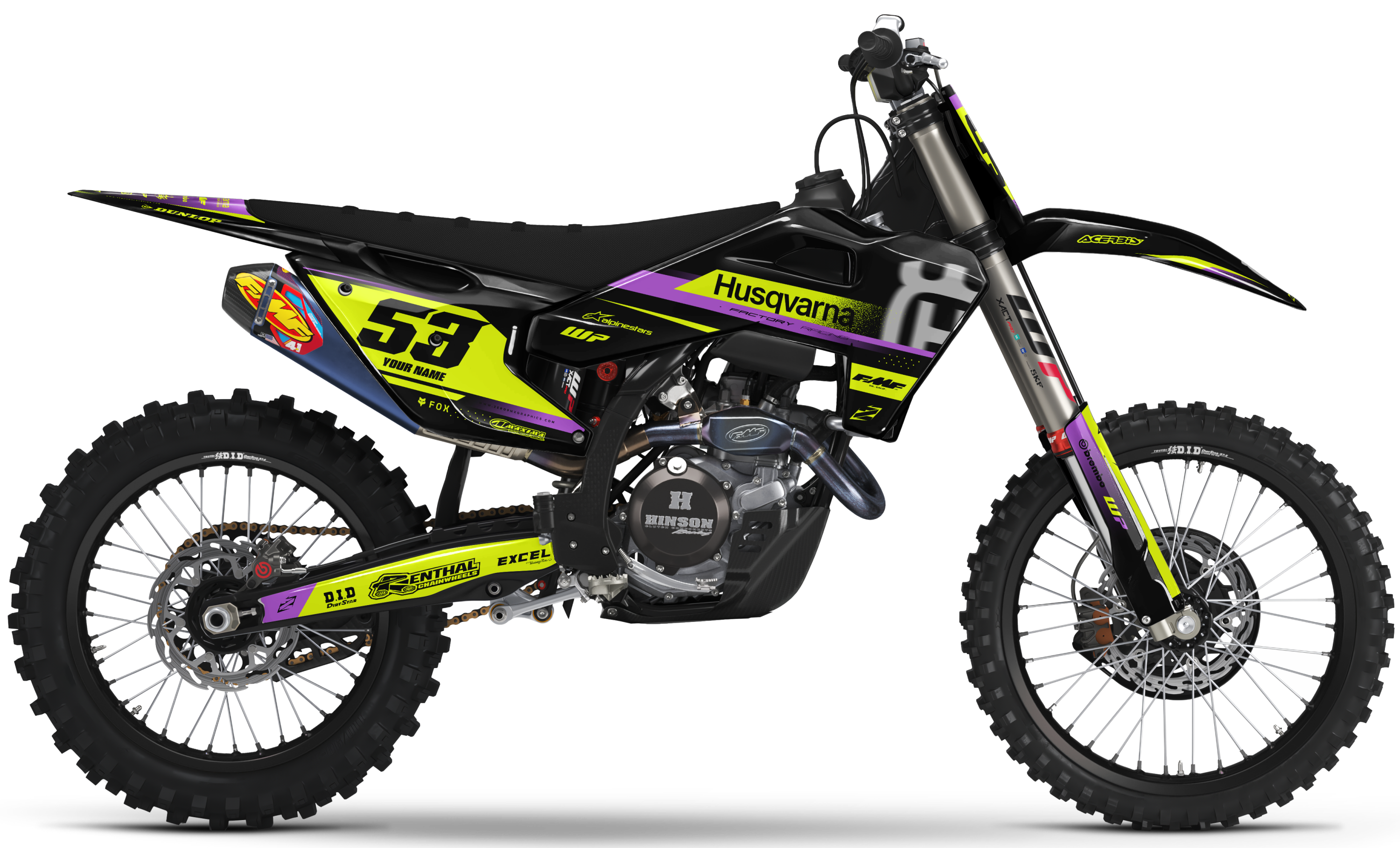 Husqvarna Graphics Kit - VEGA | Black/Vivid Yellow