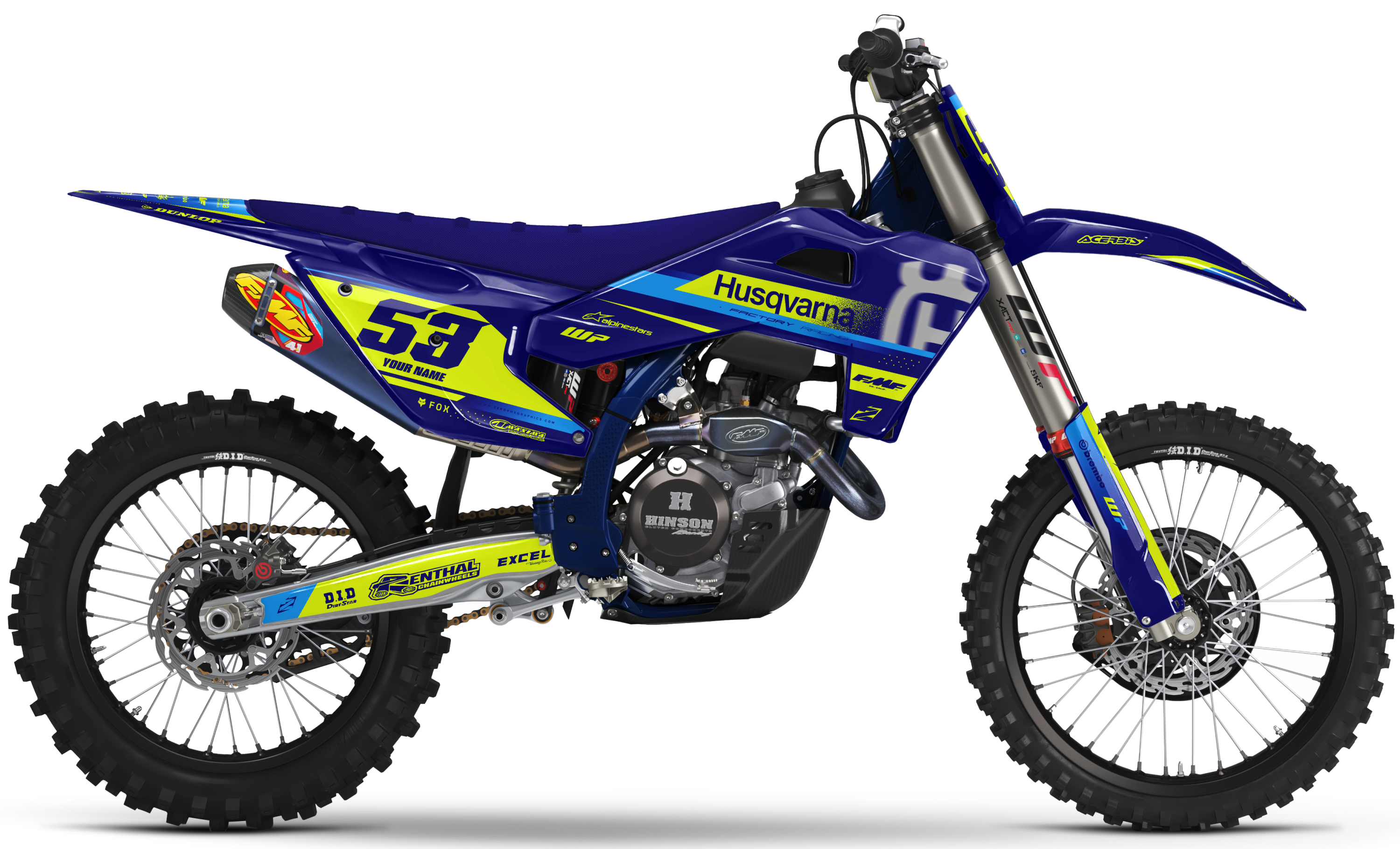 Husqvarna Graphics Kit - VEGA | Blue/Vivid Yellow