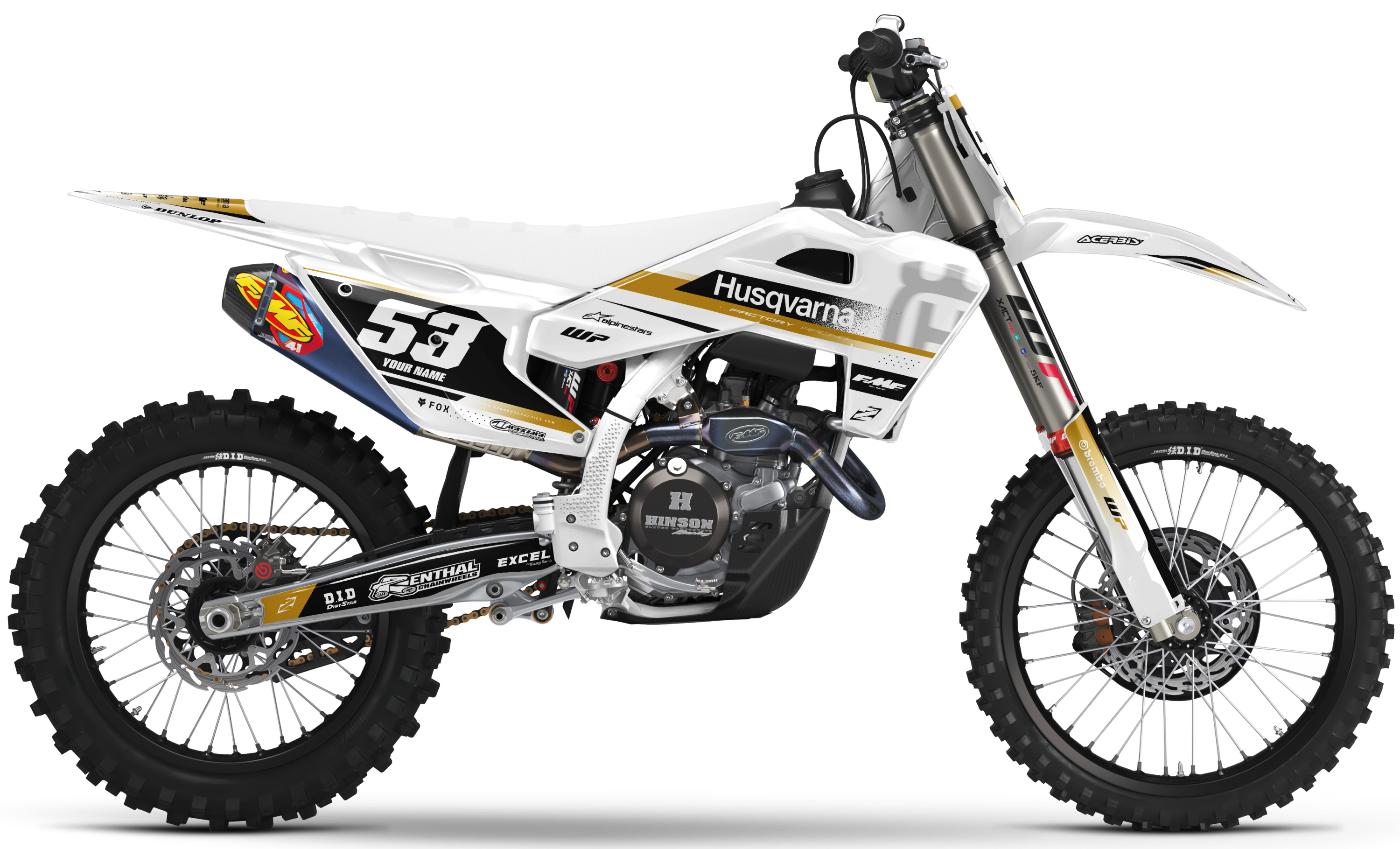 Husqvarna Graphics Kit - VEGA | White/Gold