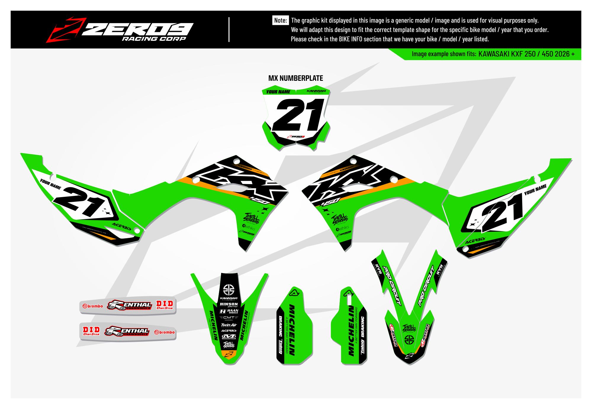 Kawasaki Graphics Kit - APEX | Green
