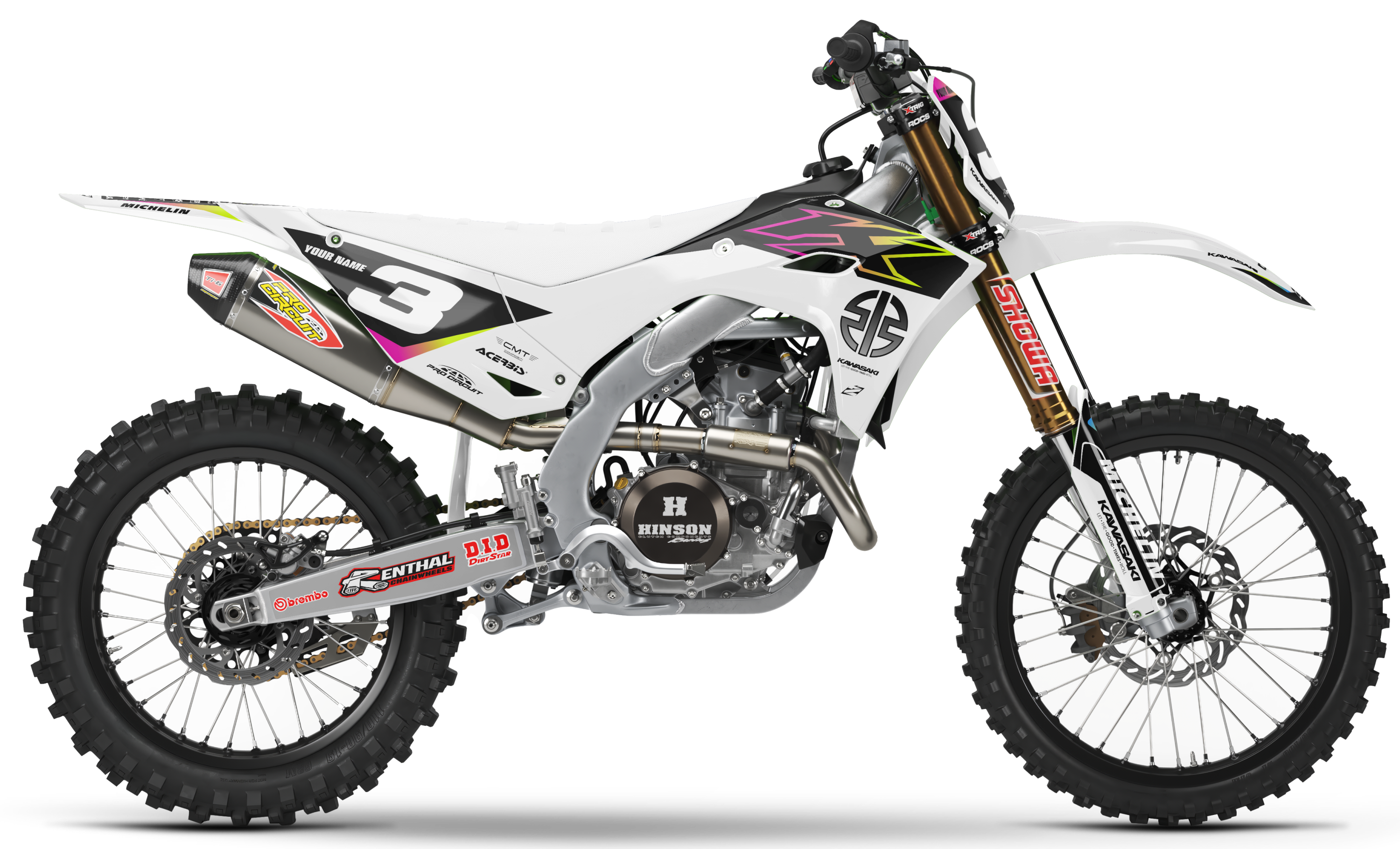 Kawasaki Graphics Kit - ATOM | White