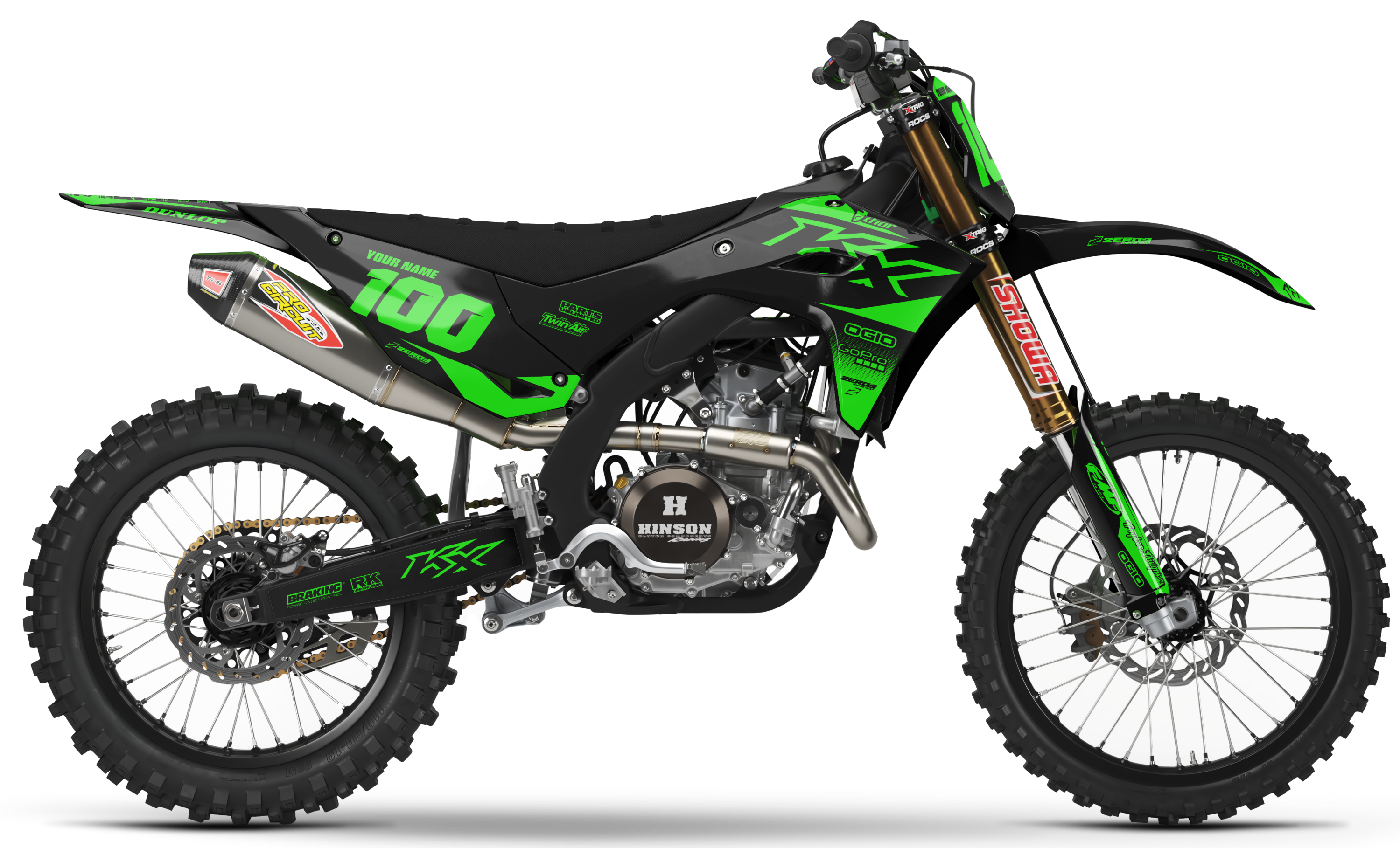 Kawasaki Graphics Kit - BLOK | Black/Green