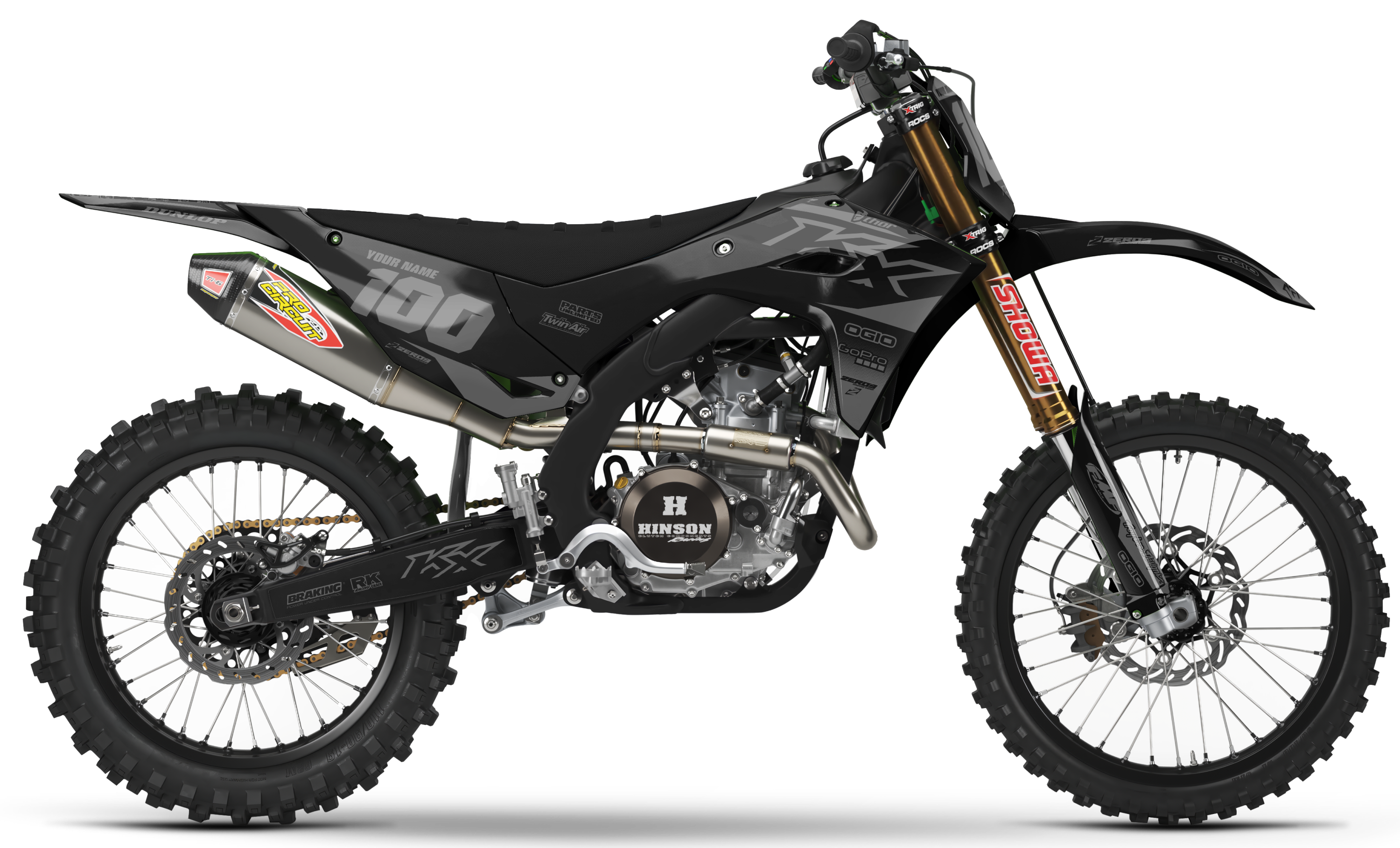 Kawasaki Graphics Kit - BLOK | Black/Grey