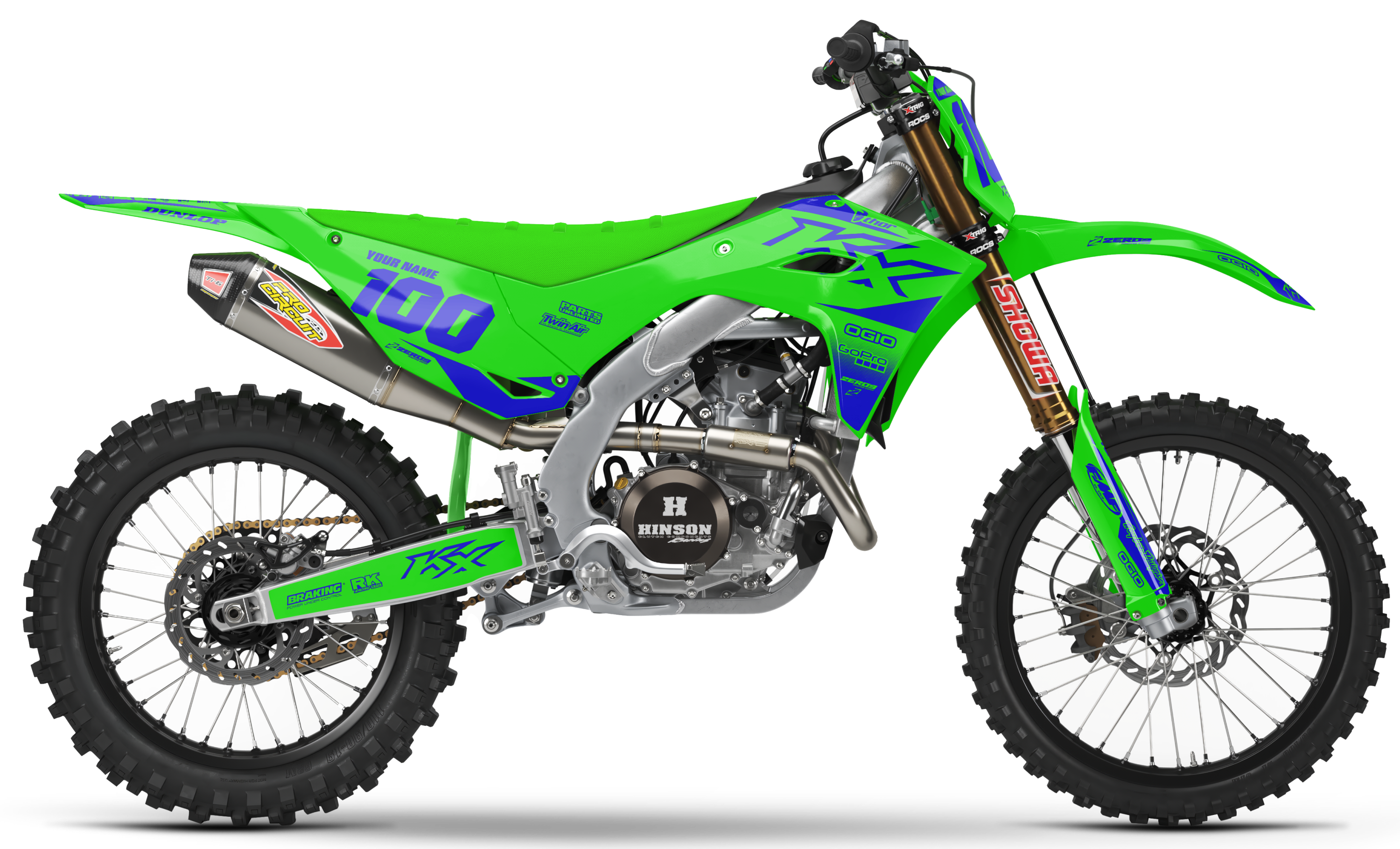 Kawasaki Graphics Kit - BLOK | Green/Blue