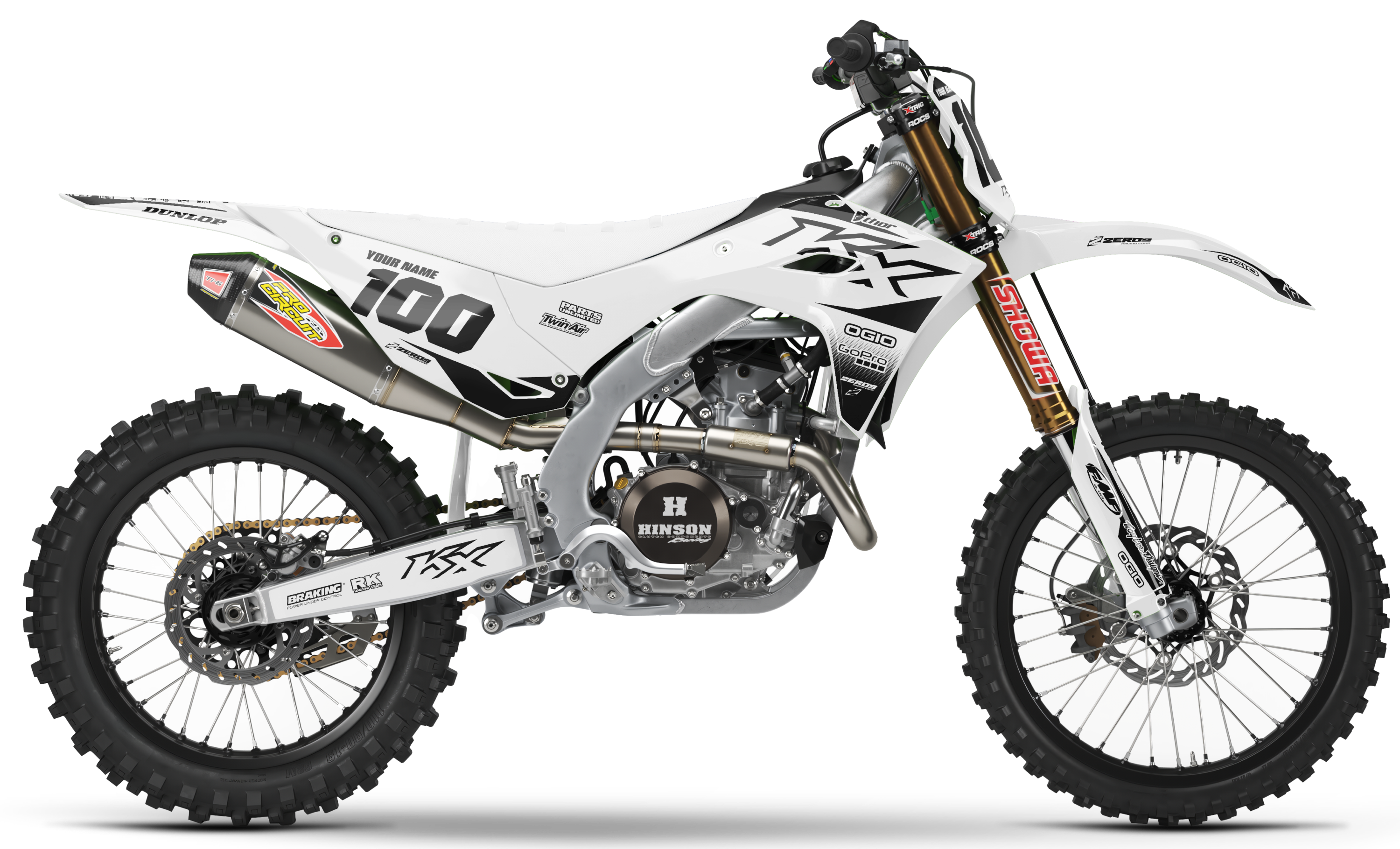 Kawasaki Graphics Kit - BLOK | White/Black