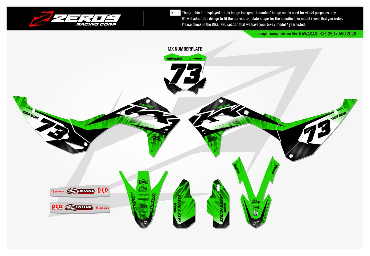 Kawasaki Graphics Kit - BUZZ | Green