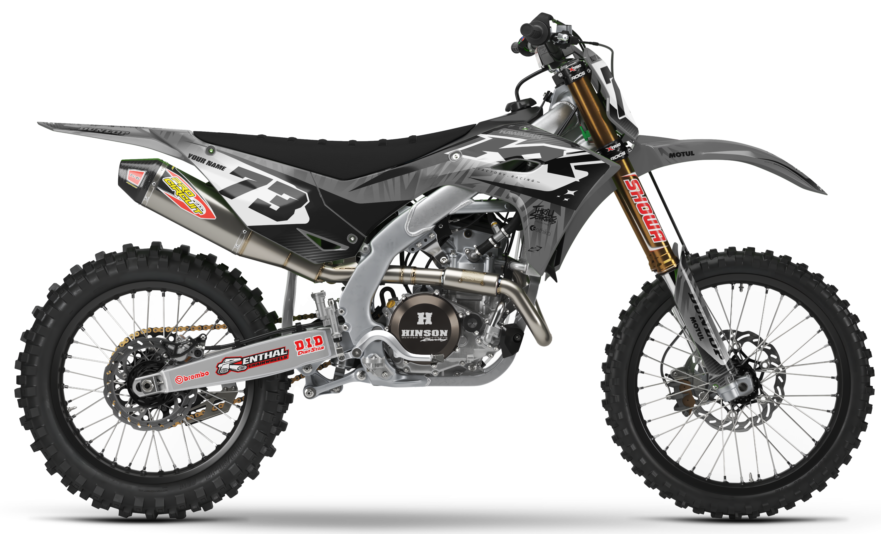 Kawasaki Graphics Kit - BUZZ | Grey