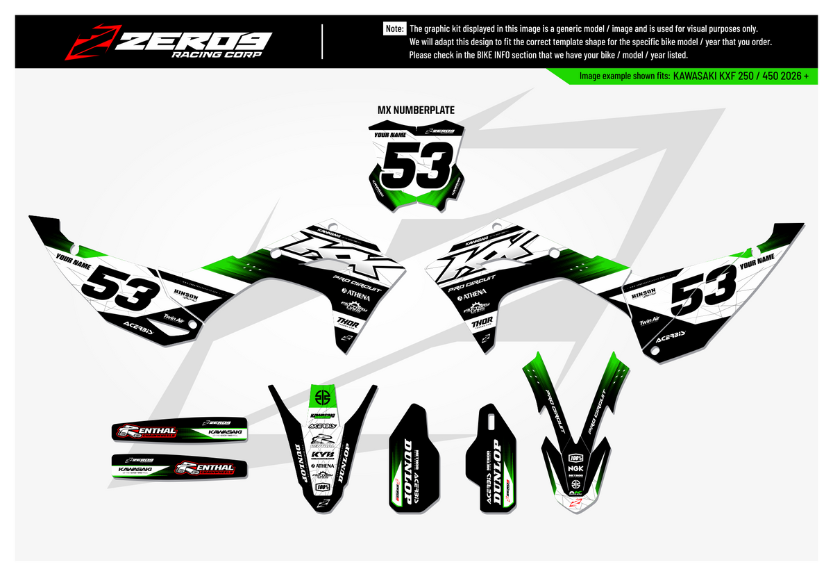 Kawasaki Graphics Kit - CRUX | Black